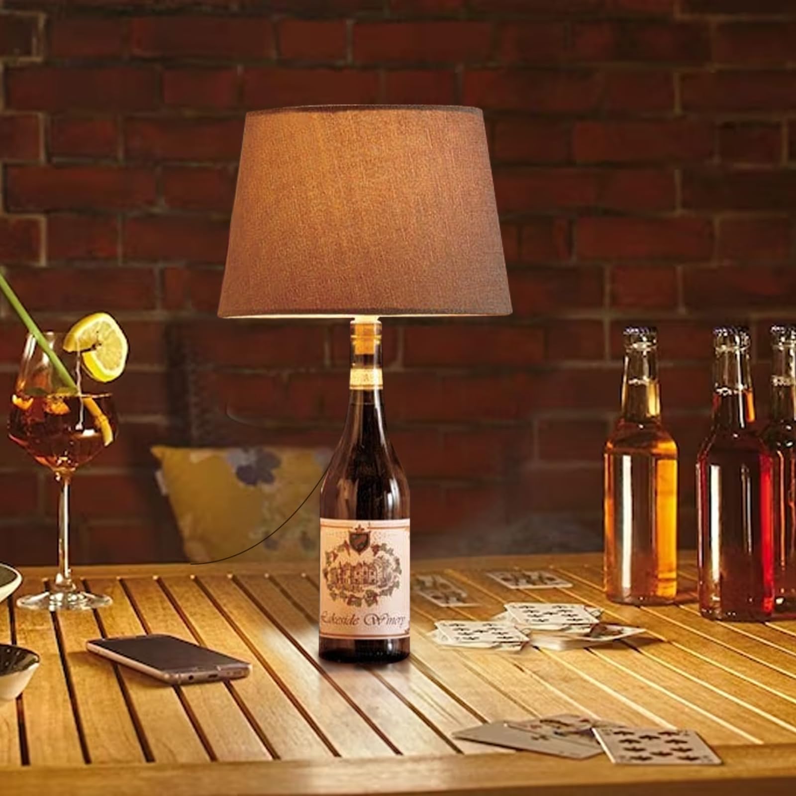 Aokpsrt Bottle Lamp Kit - DIY Liquor Bottle Lamp with 9mm Glass Drill Bit, Bronze, 2-Packs, 8 Feet Power Cord, No Drilling Required