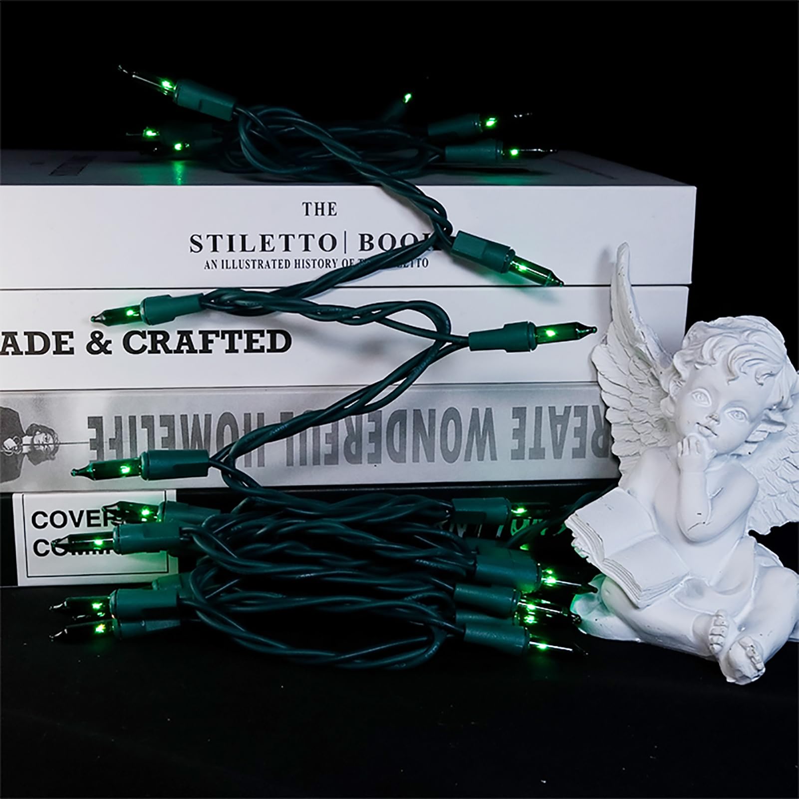 Multi-Sparking Green Christmas String Lights - 35 Count Incandescent Mini Green Christmas Lights For Small Tree, Crafts, Indoor