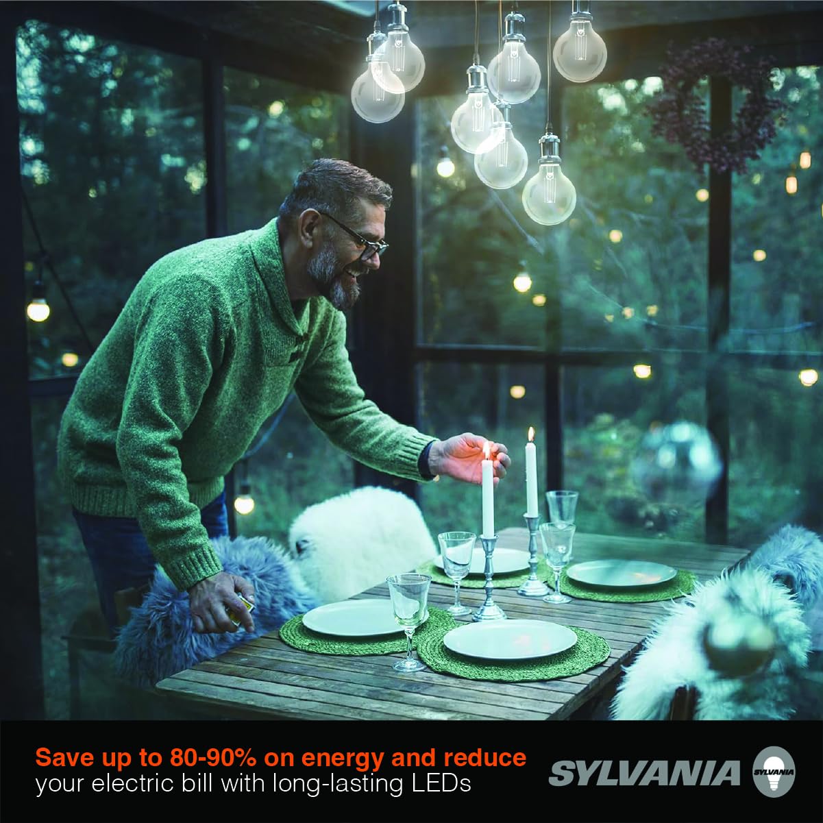 Sylvania G25 Clear Globe Led White Filament Bulb, 3.5W, Dimmable, 300 Lms, Medium Base, 2700K, Soft White - 2 Pack (42254)
