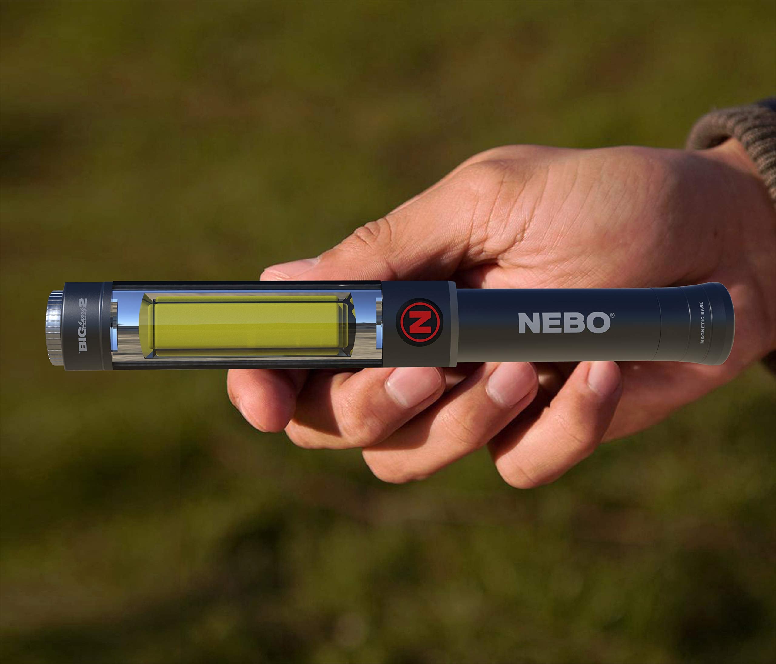 NEBO Magnetic NE6737 Big Larry 2 Pocket Work Light - Powerful LED Pen Inspection Flash Light, Black Torch