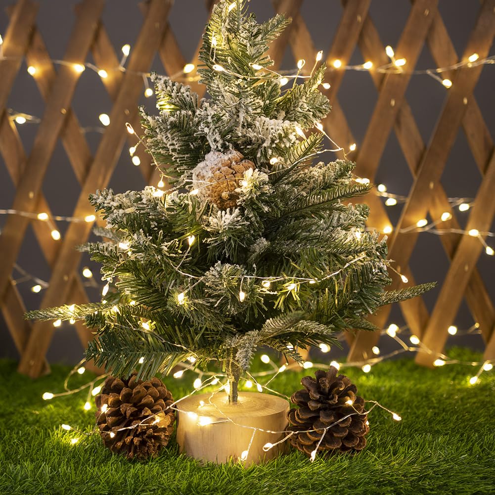 PCORES Fairy Lights Plug in, 20FT 200LED Firecracker String Lights Waterproof Silver Wire, for Bedroom/DIY/Party/Garden/Porch/Pa