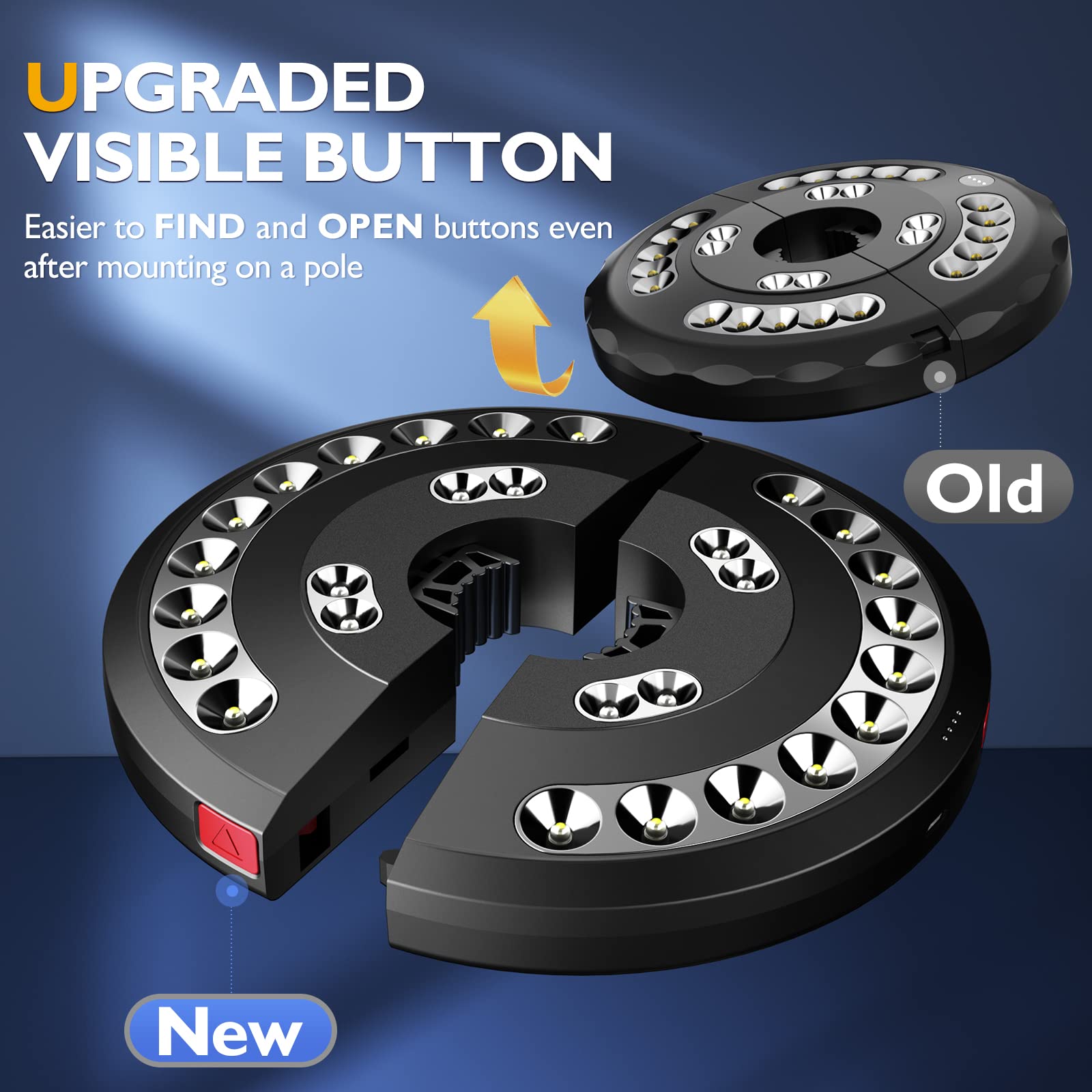 Eletorot Rechargeable Patio Umbrella Lights - 28 Led, 3 Modes, White Outdoor Decor