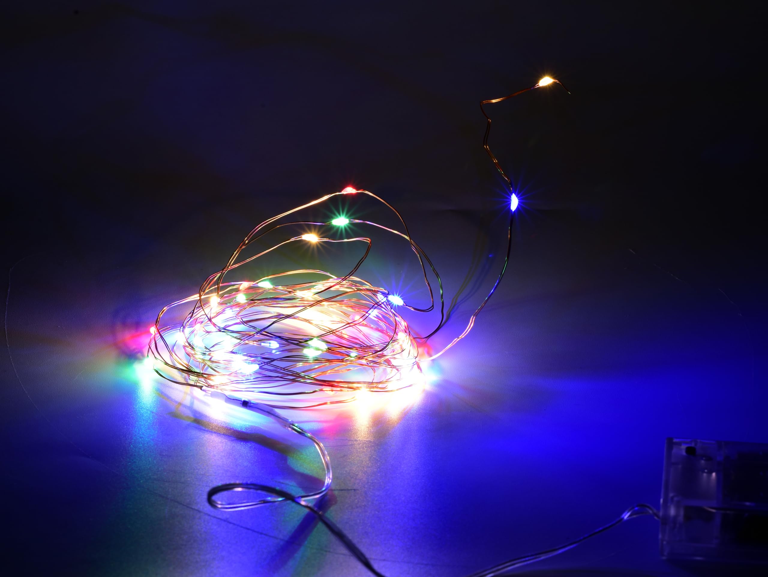 Yunding Battery Operated Christmas Lights, Battery Operated Christmas Lights With 8 Flashing Modes And 8-16 Hours Timer(1Pcs,Multi-Colored)