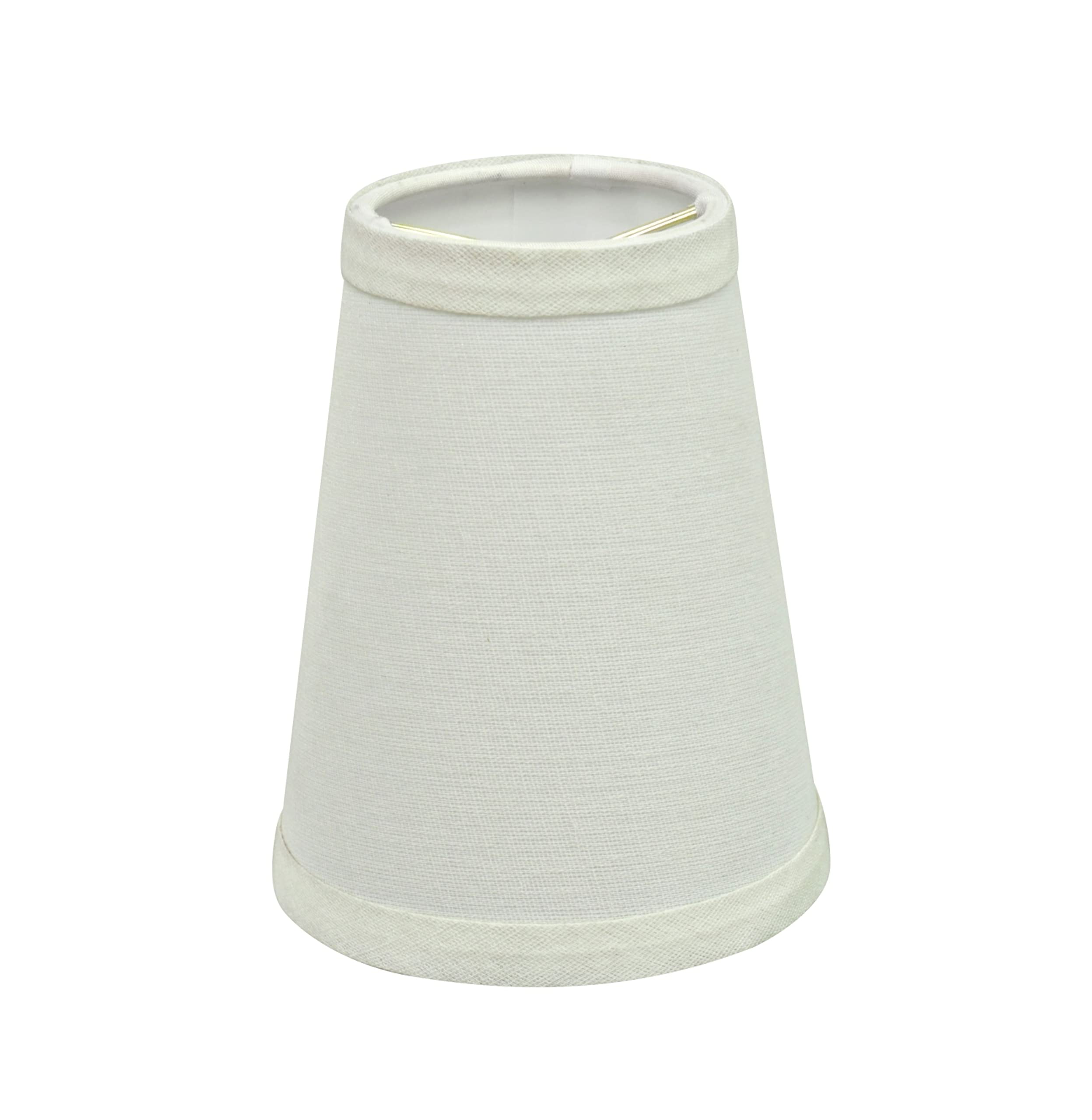 Aspen Creative 32654-2B, Empire Clip-On Chandelier Lamp Shade, Off White, 2 1/2&quot; Top X 4&quot; Bottom X 5&quot; Slant Height, Set Of 2