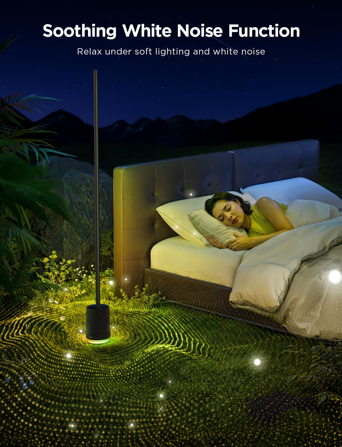 Govee Floor Lamp Pro - RGBIC LED with Bluetooth Speaker, 2100 Lumens, Black, Model H6079, Music Sync for Bedroom & Living Room