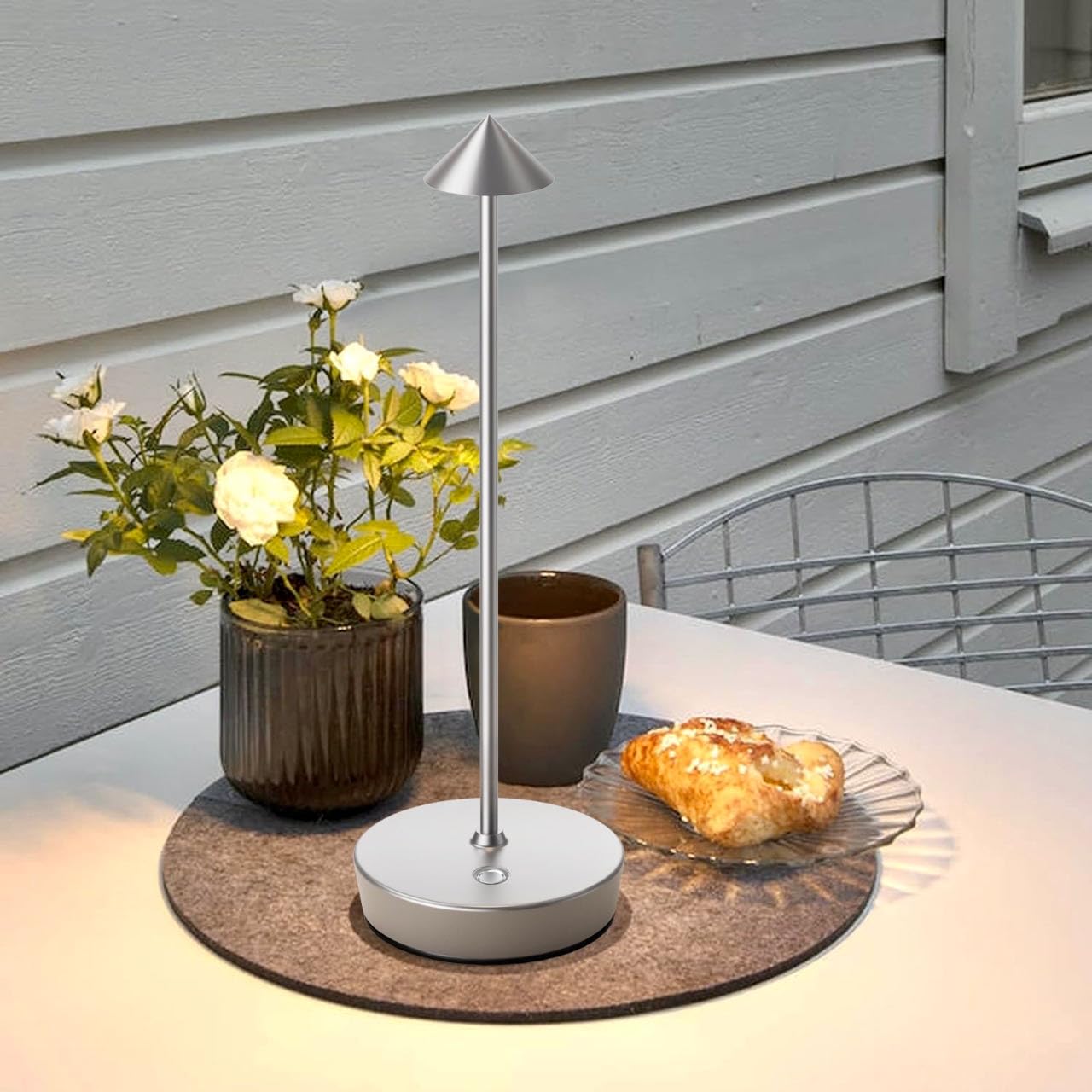 Tpczqj Rechargeable Cordless Table Lamp Set of 2, 6000mAh LED, Touch 3 Color Dimming, 13in H x 4in W x