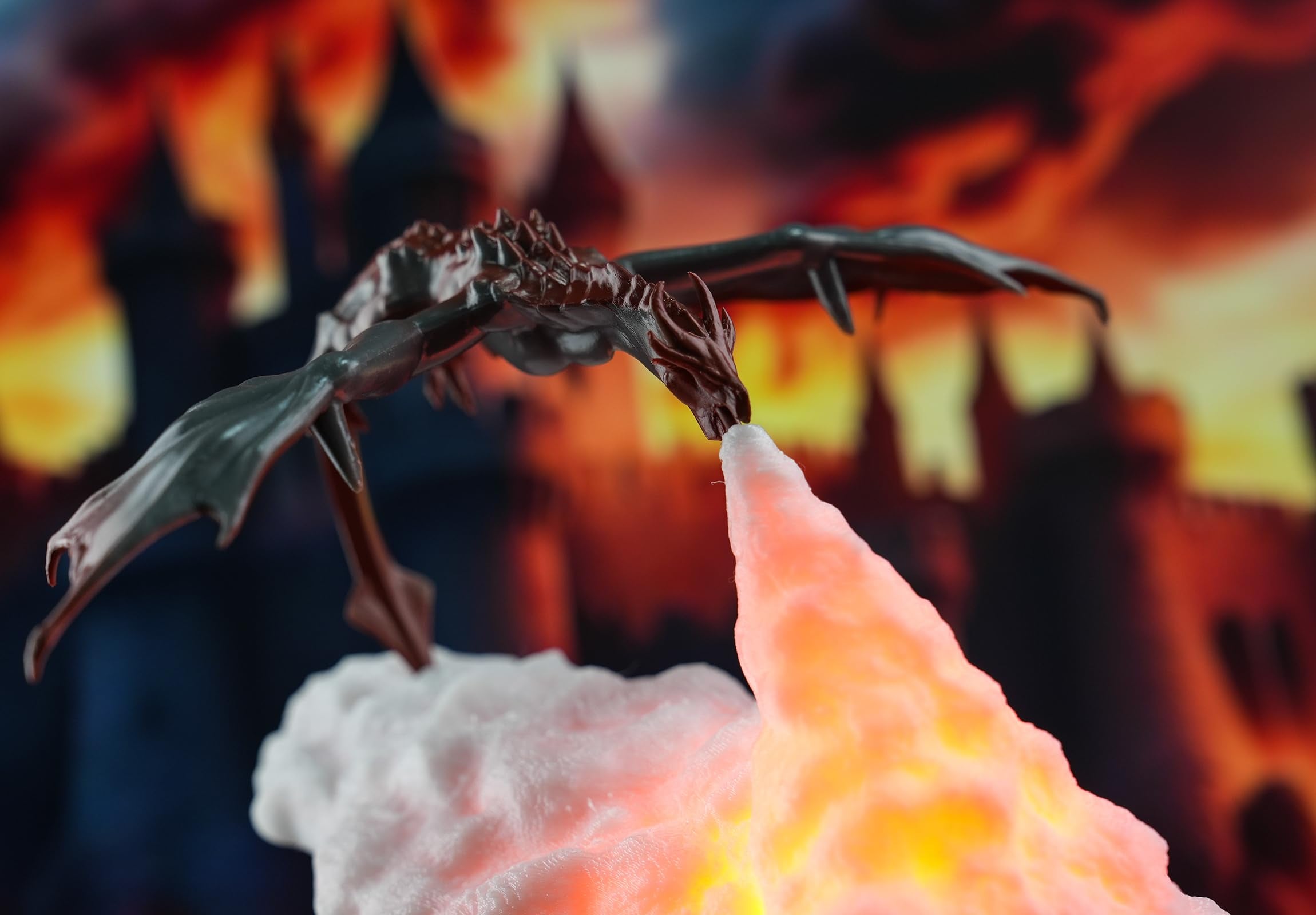 HGomx 3D Printed Fire Dragon LED Night Light, USB Rechargeable Lamp for Kids Room