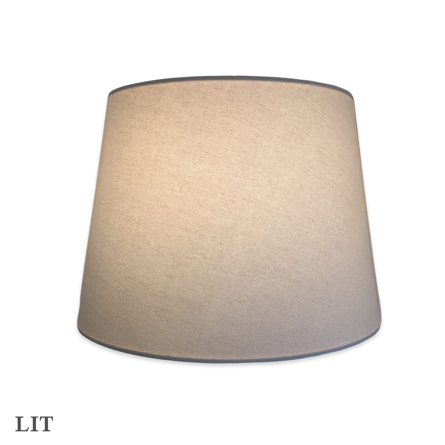 Royal Designs Tapered Shallow Drum Shade, Linen White, 13 x 18 x 12, Model HB-606-18LNWH, Wood Material