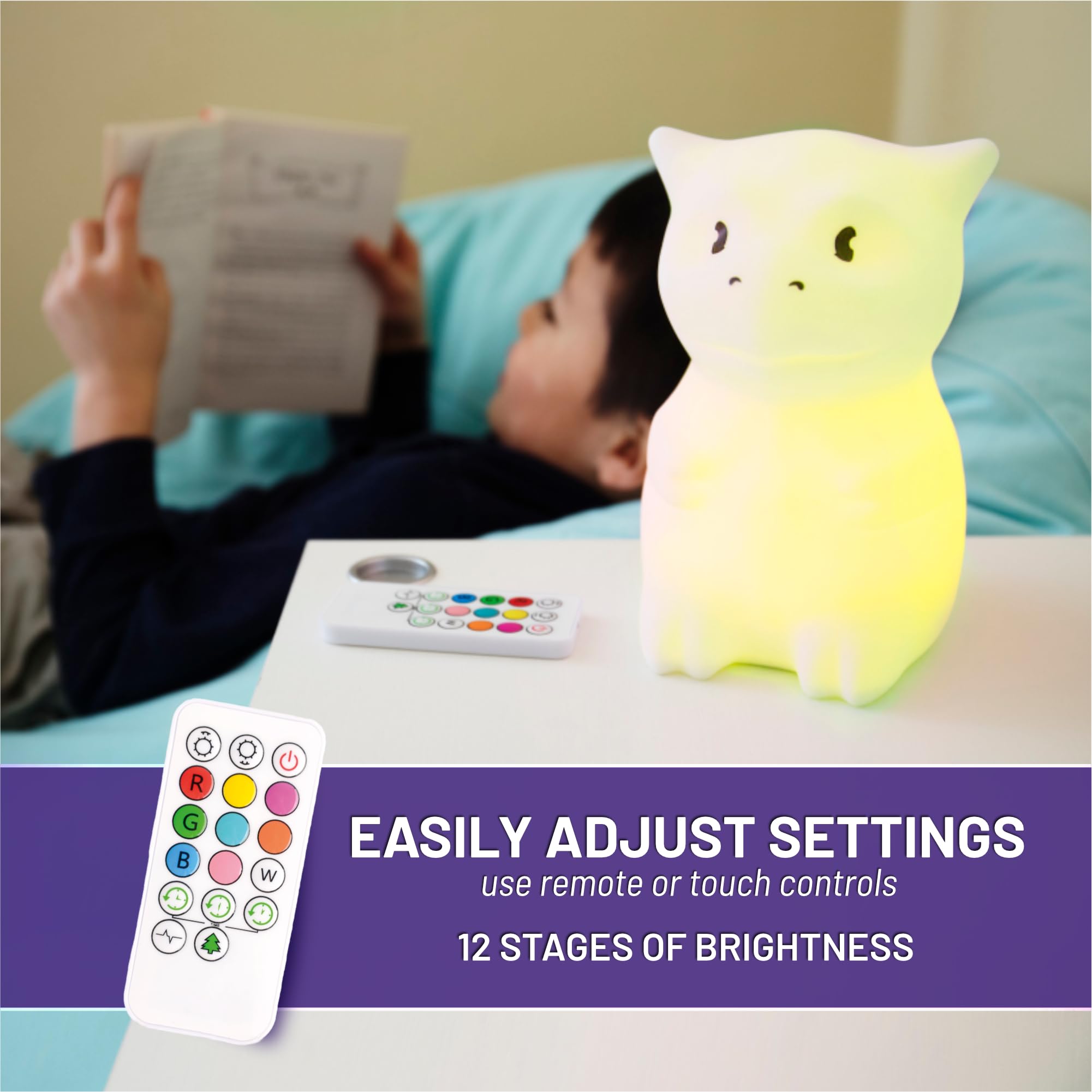 Lumipets Dragon Night Light, Silicone Rubber Nursery Lamp for Kids, Multicolor, Model LumiPets7
