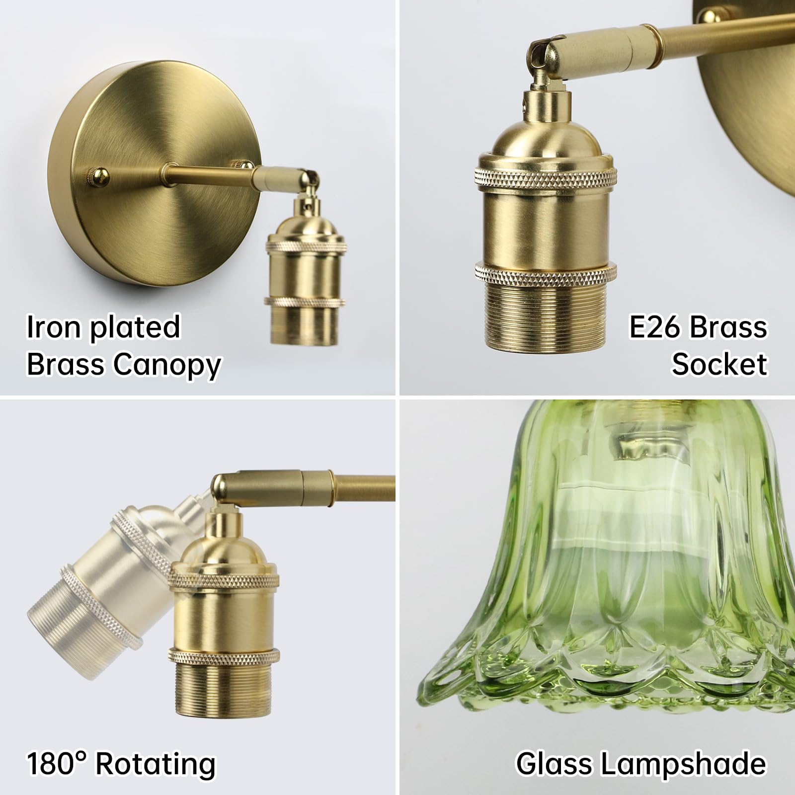 GEEZO Vintage Battery Operated Wall Sconce, Rechargeable Light with Remote, 2 Pack, Pineapple Green, Model GEEZO-Y-1