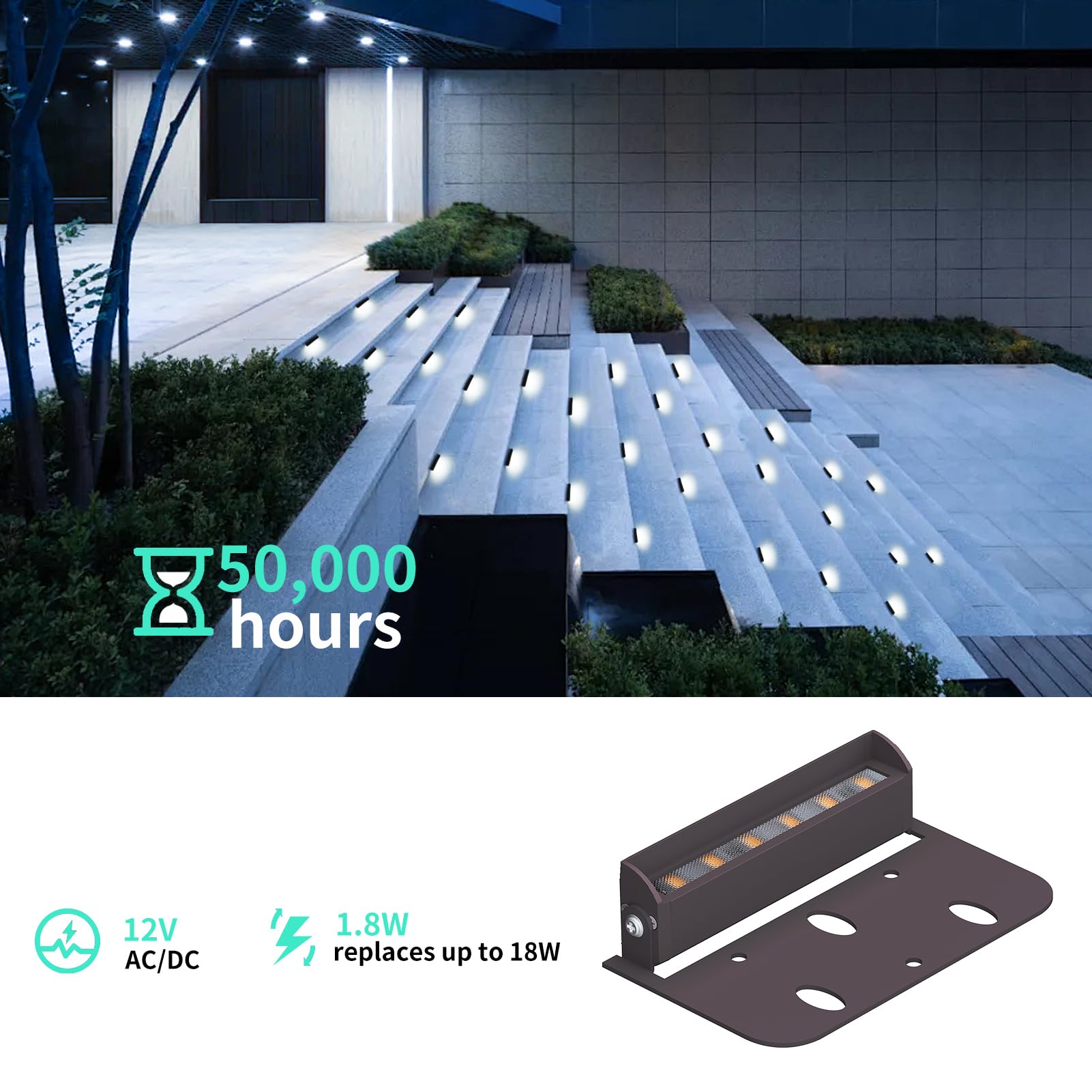 Kwinmyso 4 Packs 4Inch Led 1.8W Hardscape Lighting,12V Ac/Dc Low Voltage Retaining Wall Light Paver Lighting,5000K Daylight Whit