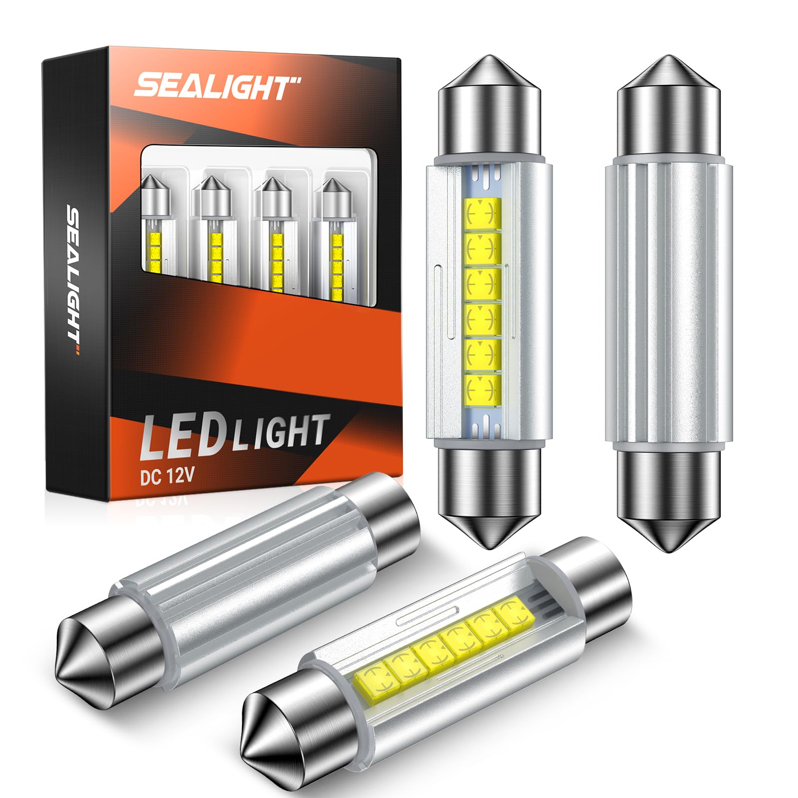 Sealight 39Mm 578 Led Bulb White 6500K 600Lm Csp-2525 Temperature Resistant Ceramic Chipsets 6413 De3425 De3423 Led Bulbs For Ca