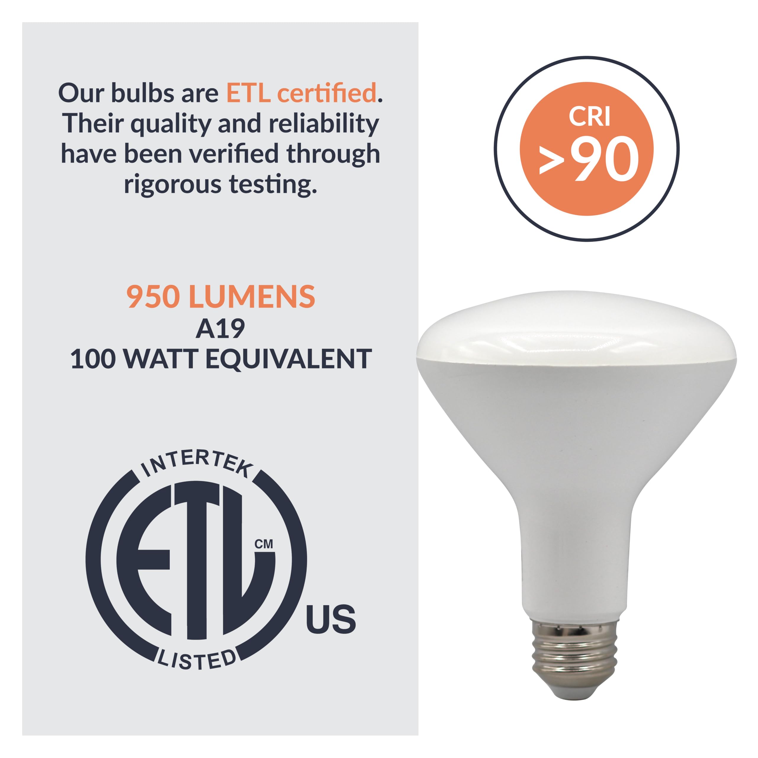 Newhouse Lighting 90 Watt Equivalent 5000K 950-Lumen Br30, E26 Base, Dimmable Led Light Bulb E26Br30-90Wd, Indoor And Outdoor Fl