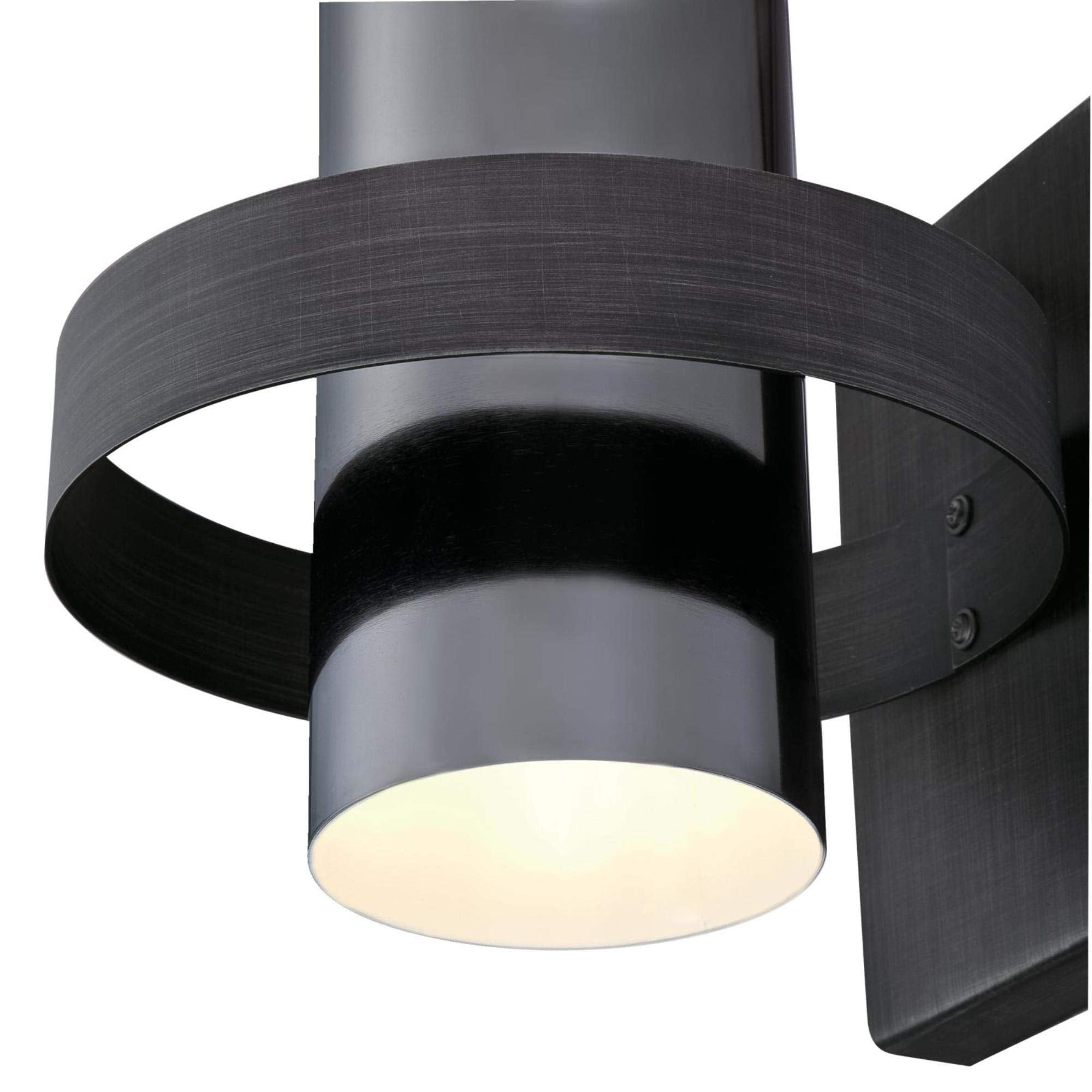 Westinghouse One-Light Indoor Wall Sconce, Distressed Aluminum Finish, Gun Metal Shade, Black, Model 6369100