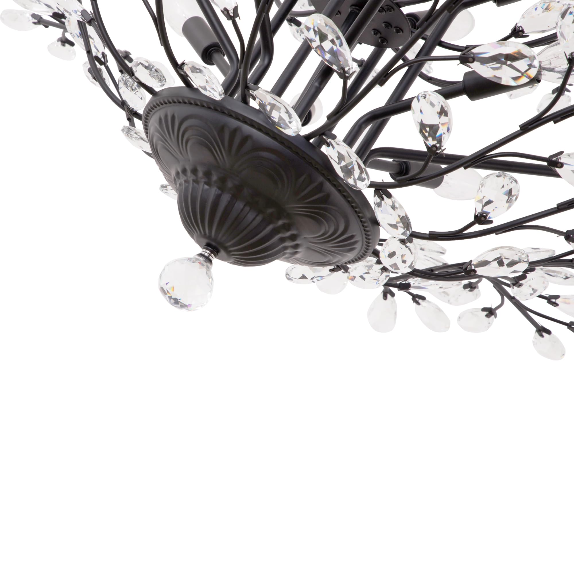 Maxax Vintage Crystal Branch Chandeliers, 12-Light Adjustable K9 Crystal Pendant Hanging Lighting Ceiling Light Fixtures Chandel