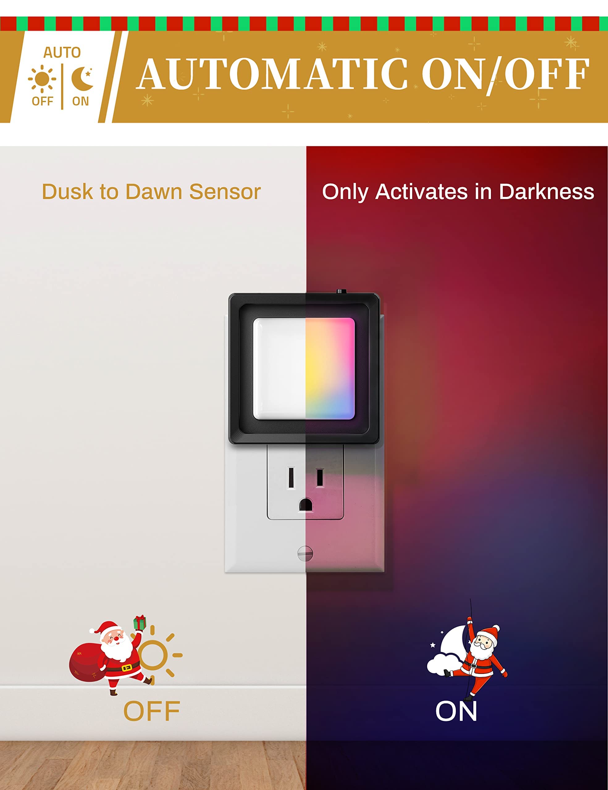Doresshop [2 Pack], Color Changing Baby Night Light, Plug Into Wall, Dusk To Dawn Sensor For Kids Room, Nursery, Bedroom, Kitche