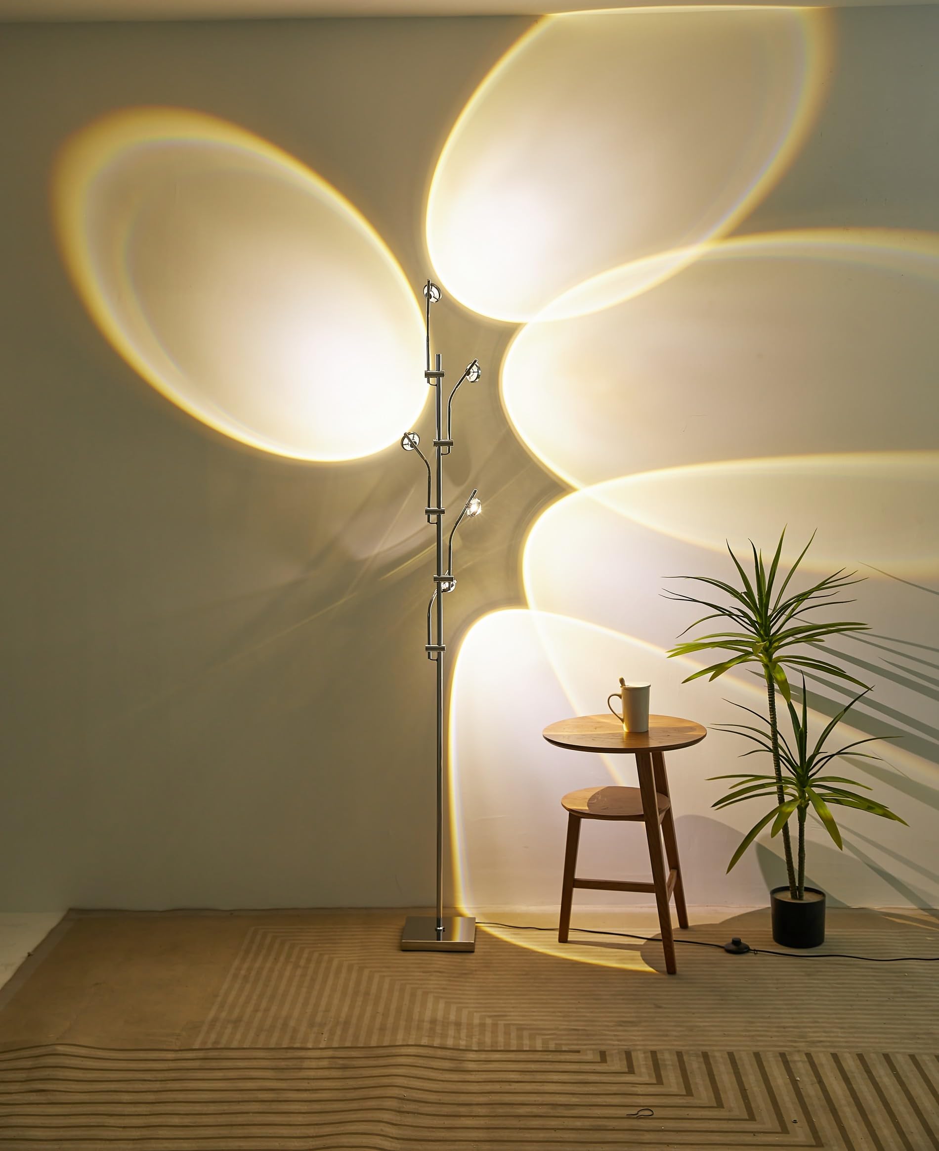Nku Sunset Floor Lamp Projector 5 Head Multi Head Floor Light With Replaceable Filters Ambient Mood Lighting For Bedroom, Living