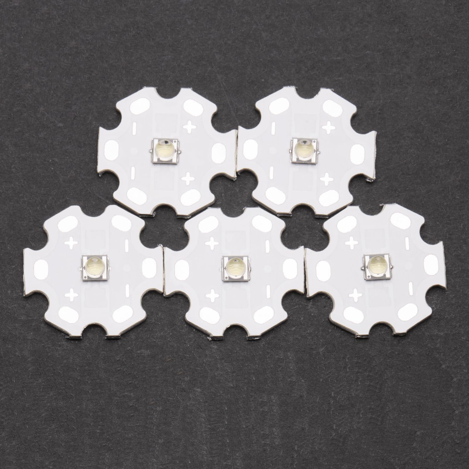 Ledguhon 5Pcs 3W 560Nm Green 3535 Smd High Brightness Power Led Chip With Aluminum Plate 20Mm Star Pcb Base Heat Sink For Diy Li