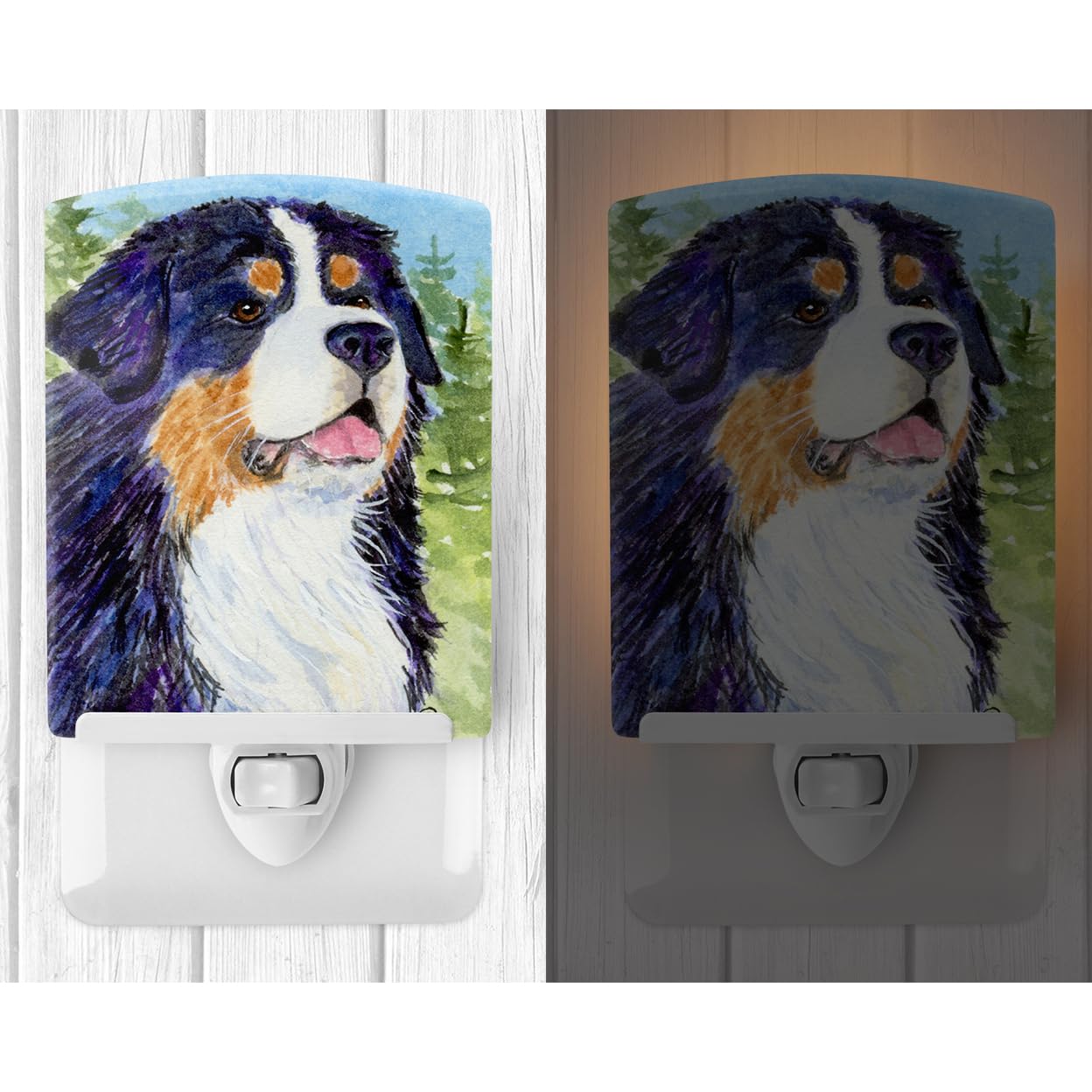 Carolines Treasures Ceramic Night Light, UL-Certified, 6x4x3in, Bernese Mountain Dog Model SS8867CNL, Multicolor