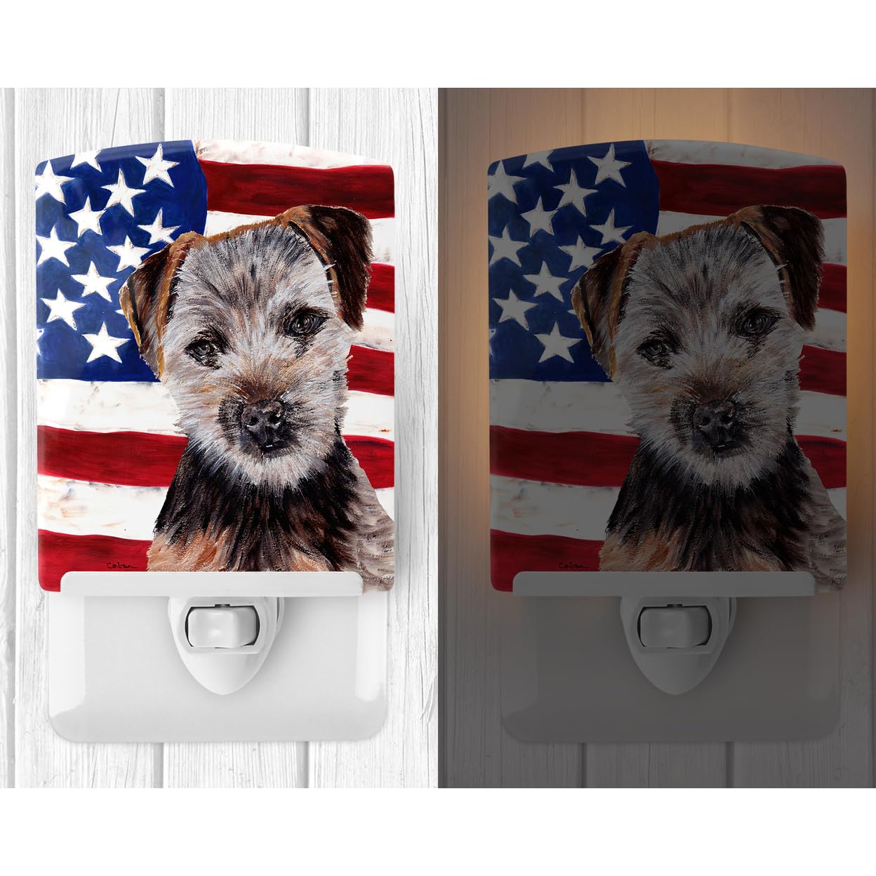 Carolines Treasures Ceramic Night Light, Norfolk Terrier Puppy, UL-Certified, 6x4x3in, Multicolor, Model SC9639CNL