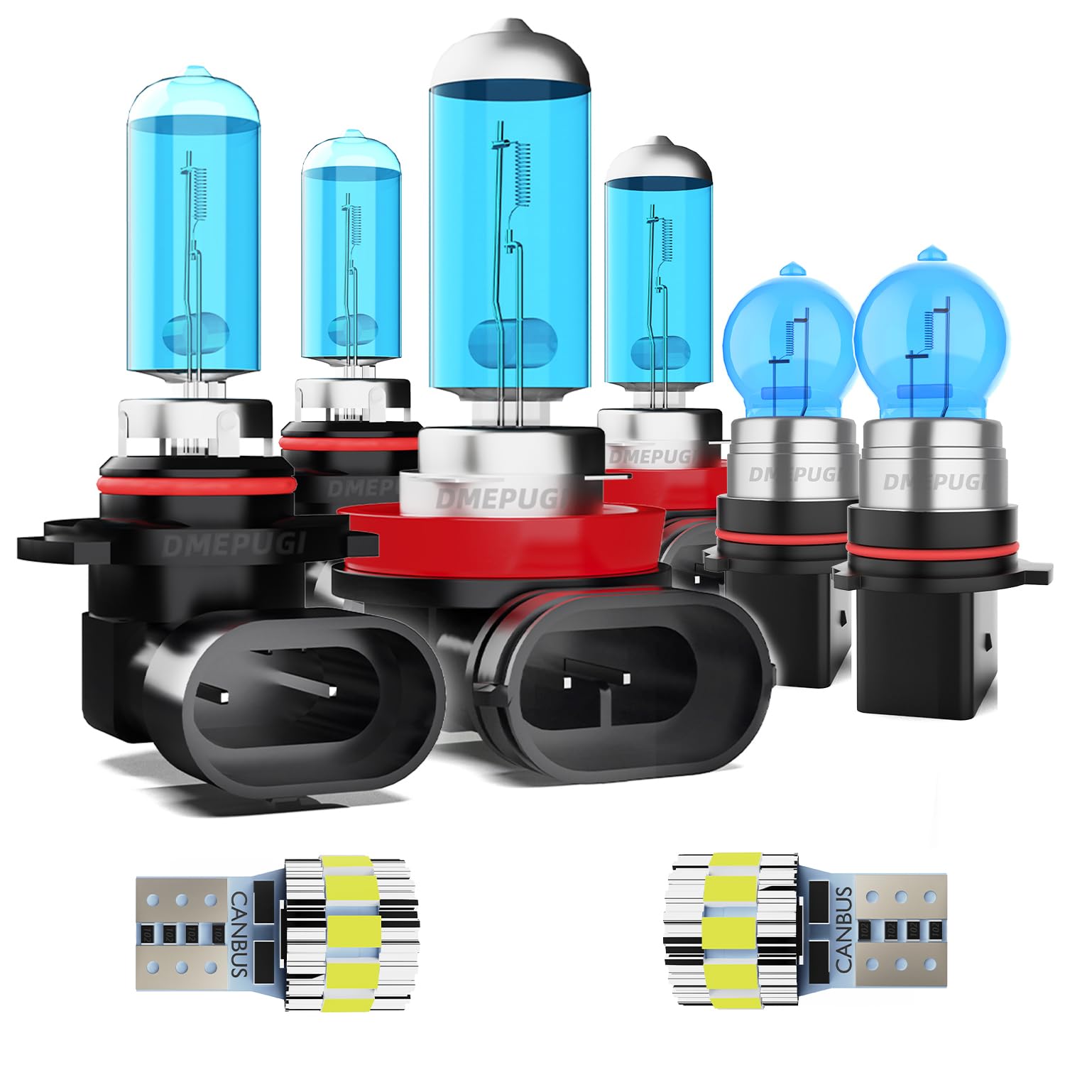 DMEPUGI Headlight Bulbs License Plate Lights Compatible With GMC Yukon 2015-2018, 9005 High Beam + H11 Low Beam + PSX26W Fog Lig