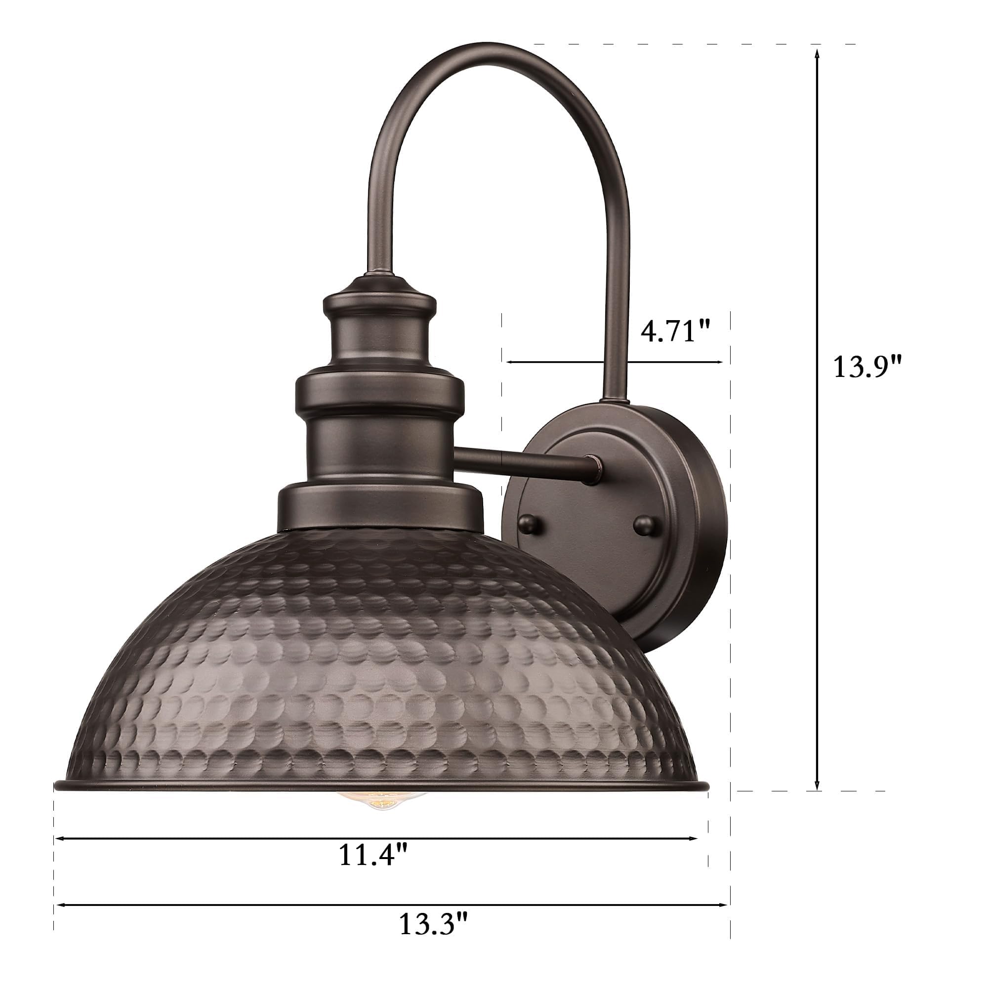 Casia Farmhouse Barn Lights - Rustic Wall Sconce, 2 Pack Oil Rubbed Bronze Outdoor Lighting Fixture
