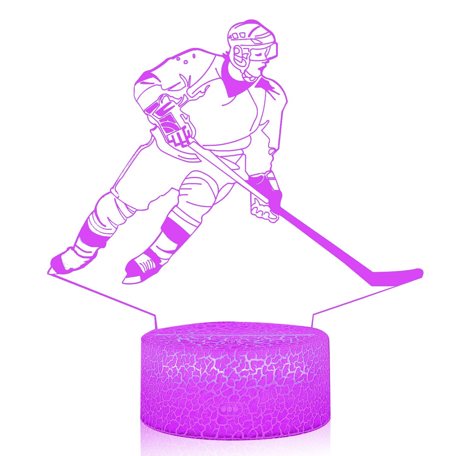 Azalco Teenager Christmas Gifts Xmas Gift 3D Illusion Hockey Night Light Lamp 16 Color Changing Smart Touch&Remote Control Birth