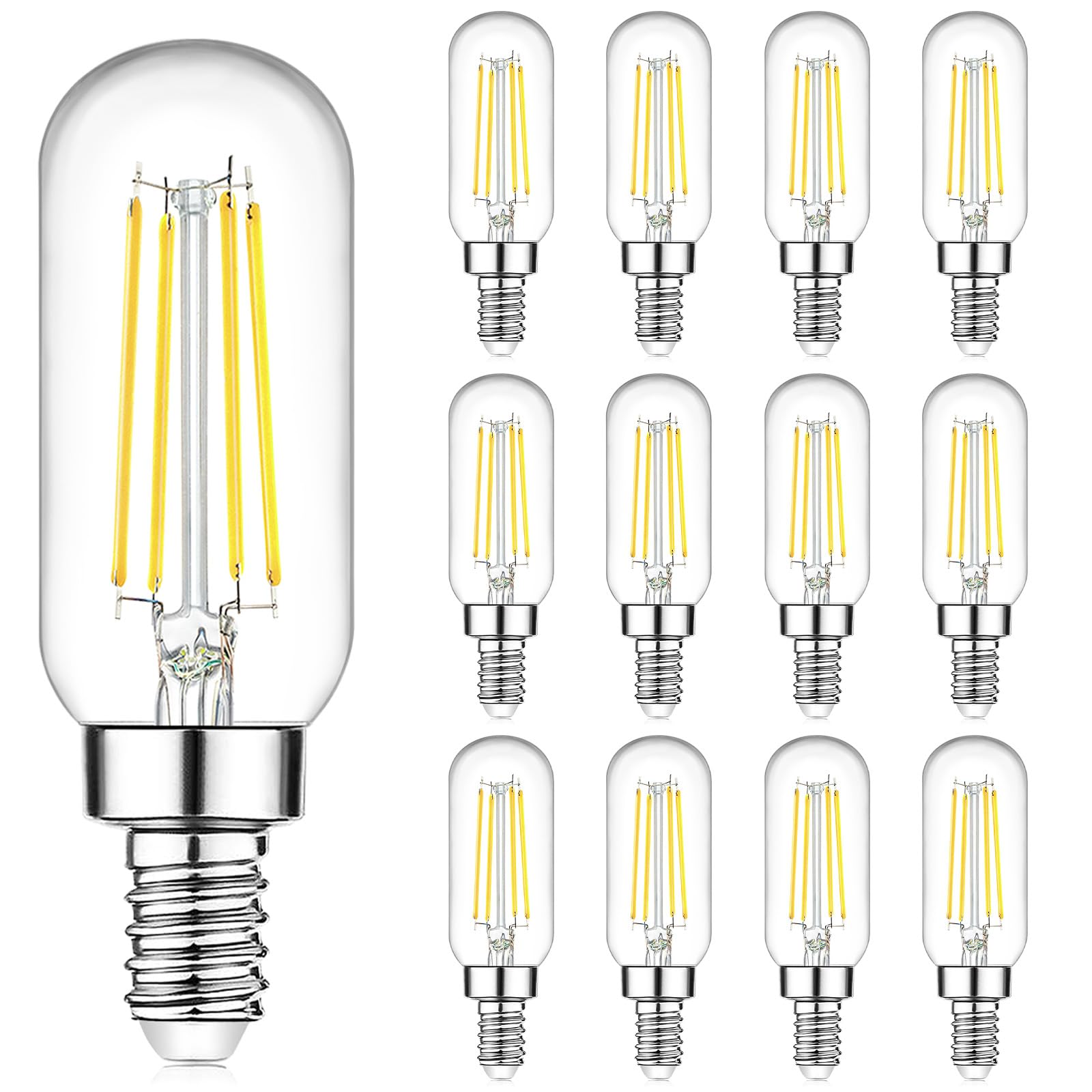 E12 Led Light Bulbs 40 Watt Equivalent, 4W Candelabra Dimmable Edison Bulbs, 5000K T6 Bulbs For Chandelier Ceiling Fan Light 400
