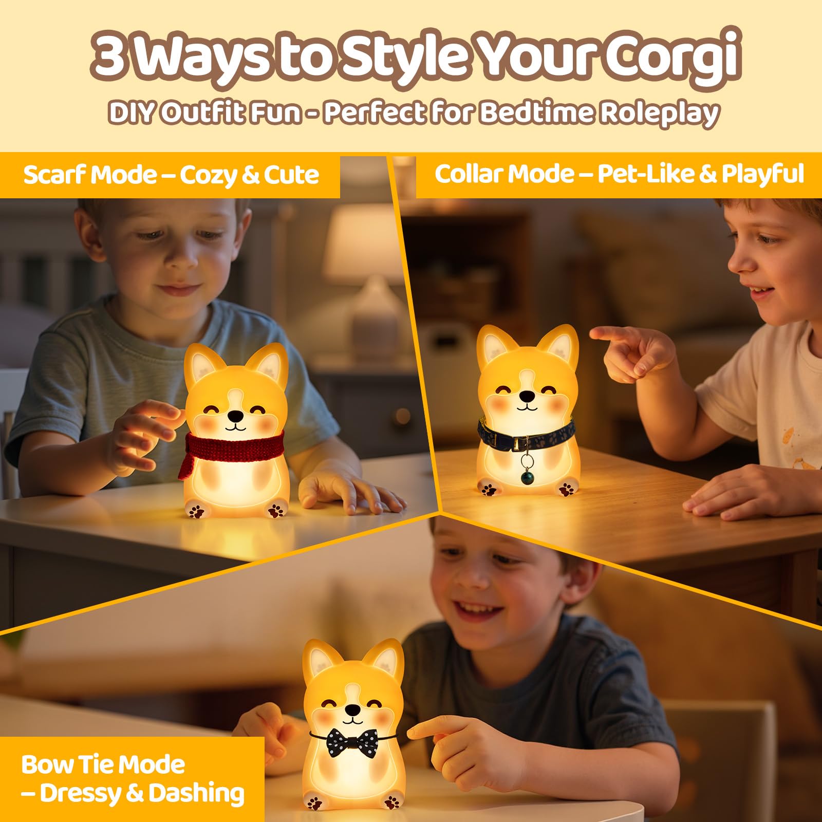 Mewaii Huggwaii Corgi Dog Night Light For Kids  3 Brightness Levels Silicone Nursery Dog Lamp  30 Min Timer&Rechargeable Cute Puppy Kids Night Light For Bedroom Corgi Gifts For Boys Baby Room Decor