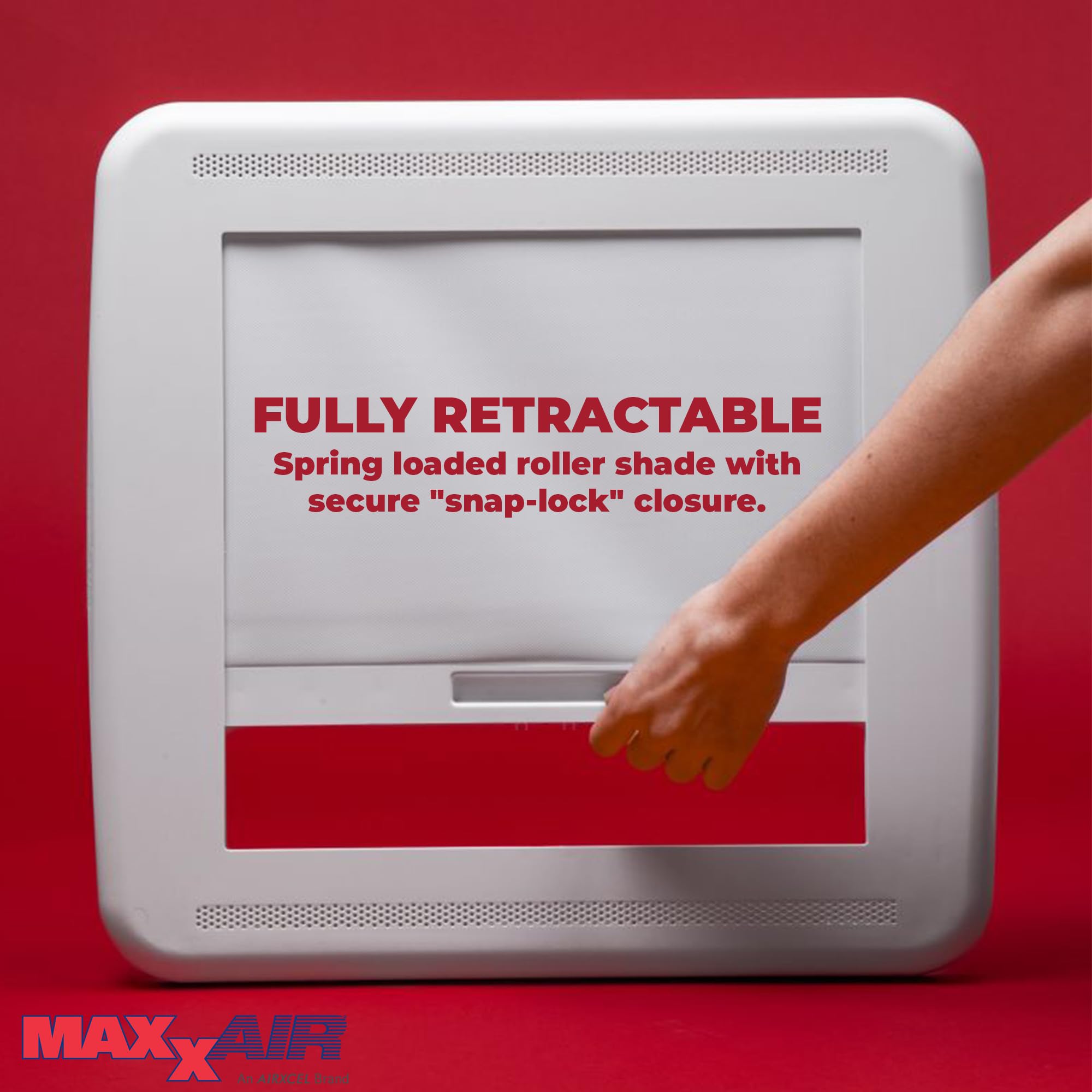 MAXXAIR Maxxshade Plus - Lightweight RV Window Shade, Blocks Out Sunlight & UV Rays, Easy Installation, LED Accent Lighting (00-