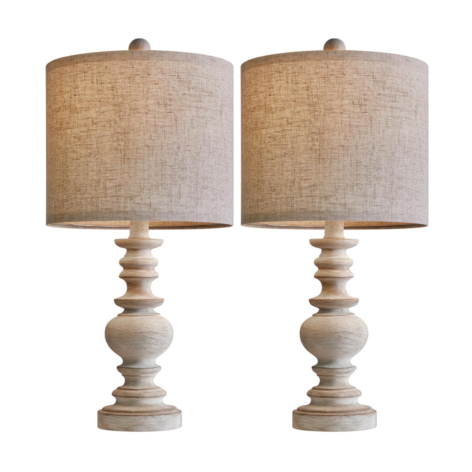 Bobomomo Tradition 20'' Rustic Table Lamp Set Of 2 For Living Room Bedroom Bedside Desk Lamps Bedroom Nightstand Vintage Lamps L