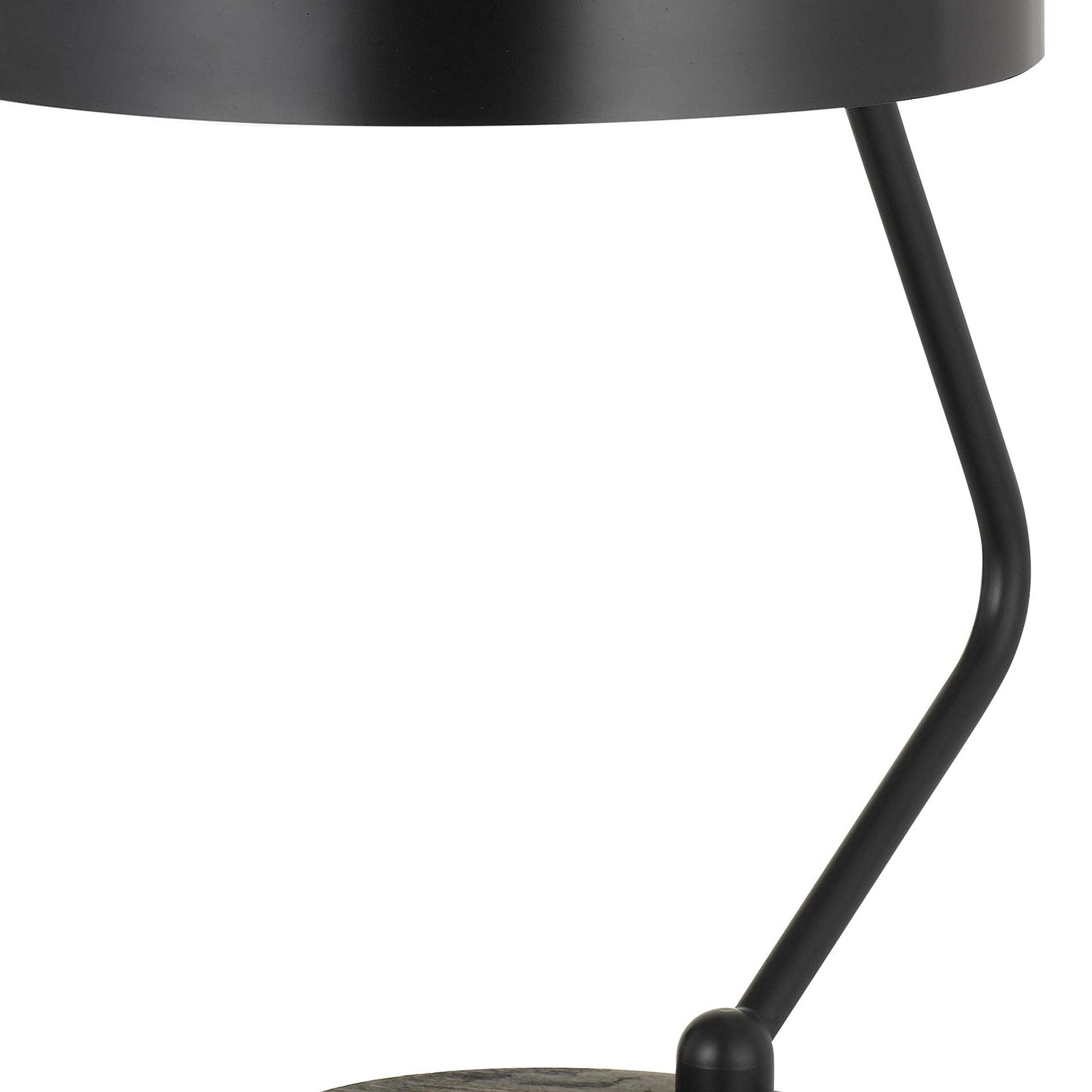 Benjara Metal Lined Fabric Shade Desk Lamp With Wooden Base, Beige And Black
