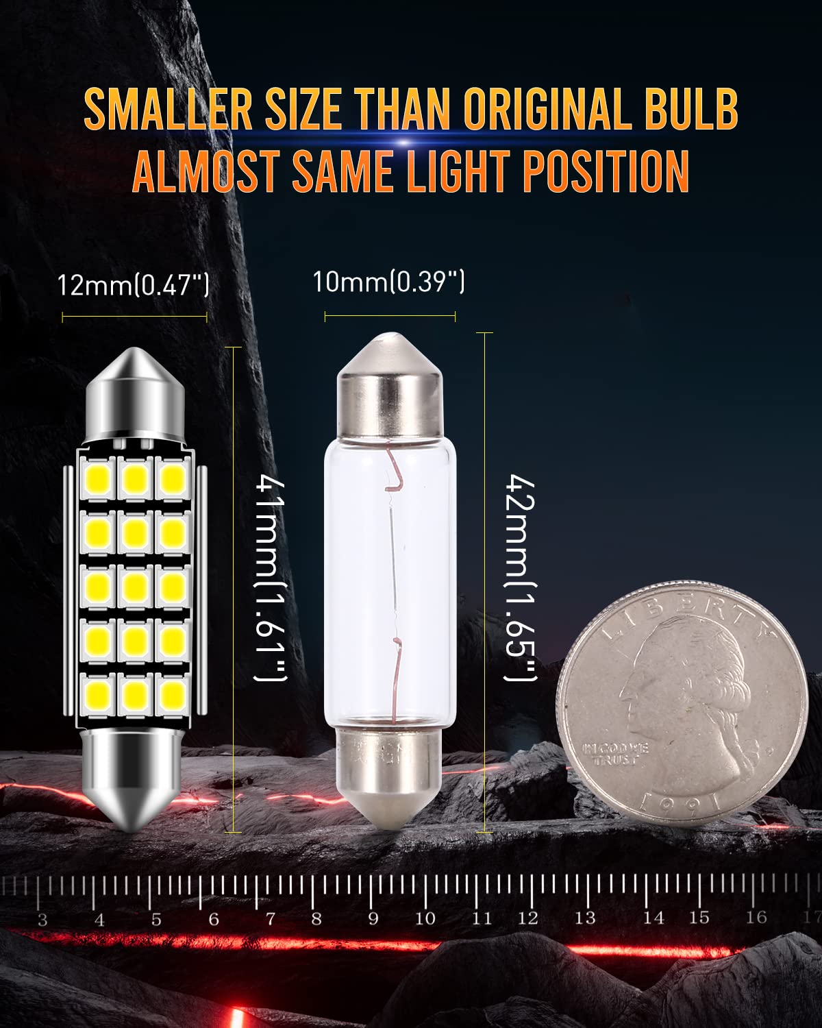 LUYED 578 569 211-2 212-2 LED Bulbs Xenon White 360 Lumens Super Bright 2835 15-EX Chipsets Used for Interior Dome Map Door Cour