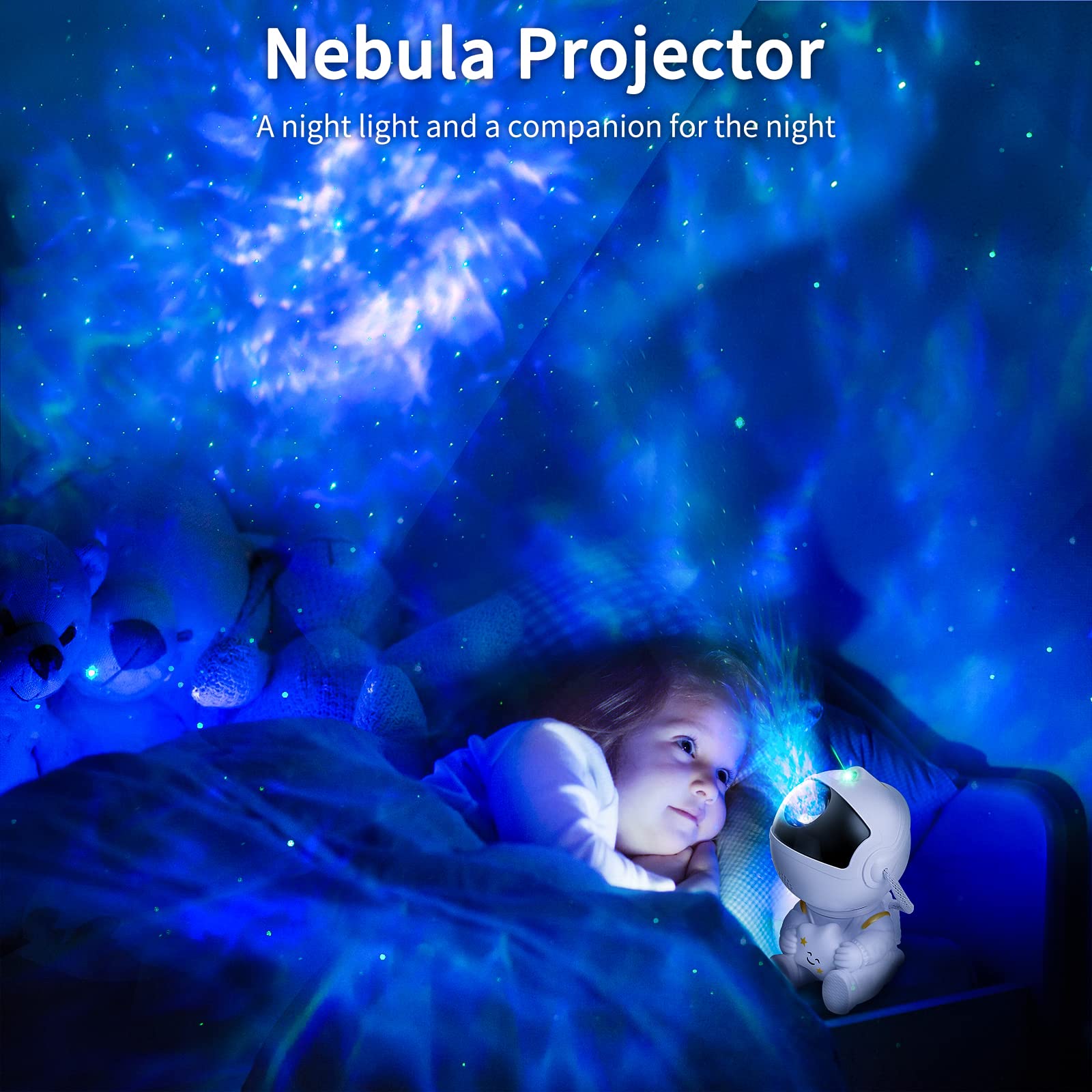 Muaosky Galaxy Projector Multiple Nebula Modes, Star Projector Galaxy Light With Remote Control, Galaxy Light Projector For Bedroom, Astronaut Projector For Kids, Ceiling, Room Decor, Party, White