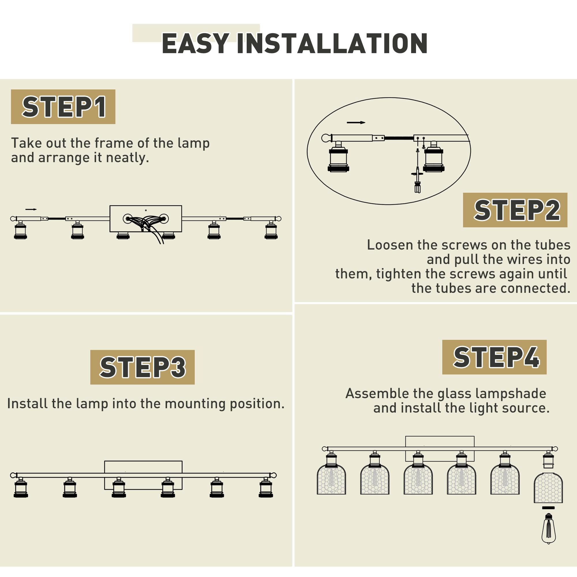Zeyu Modern Brushed Nickel Bathroom Lights Fixture, 35 Inch 5 Light Vanity Lighting Over Mirror, Brushed Nickel Finish With Clea