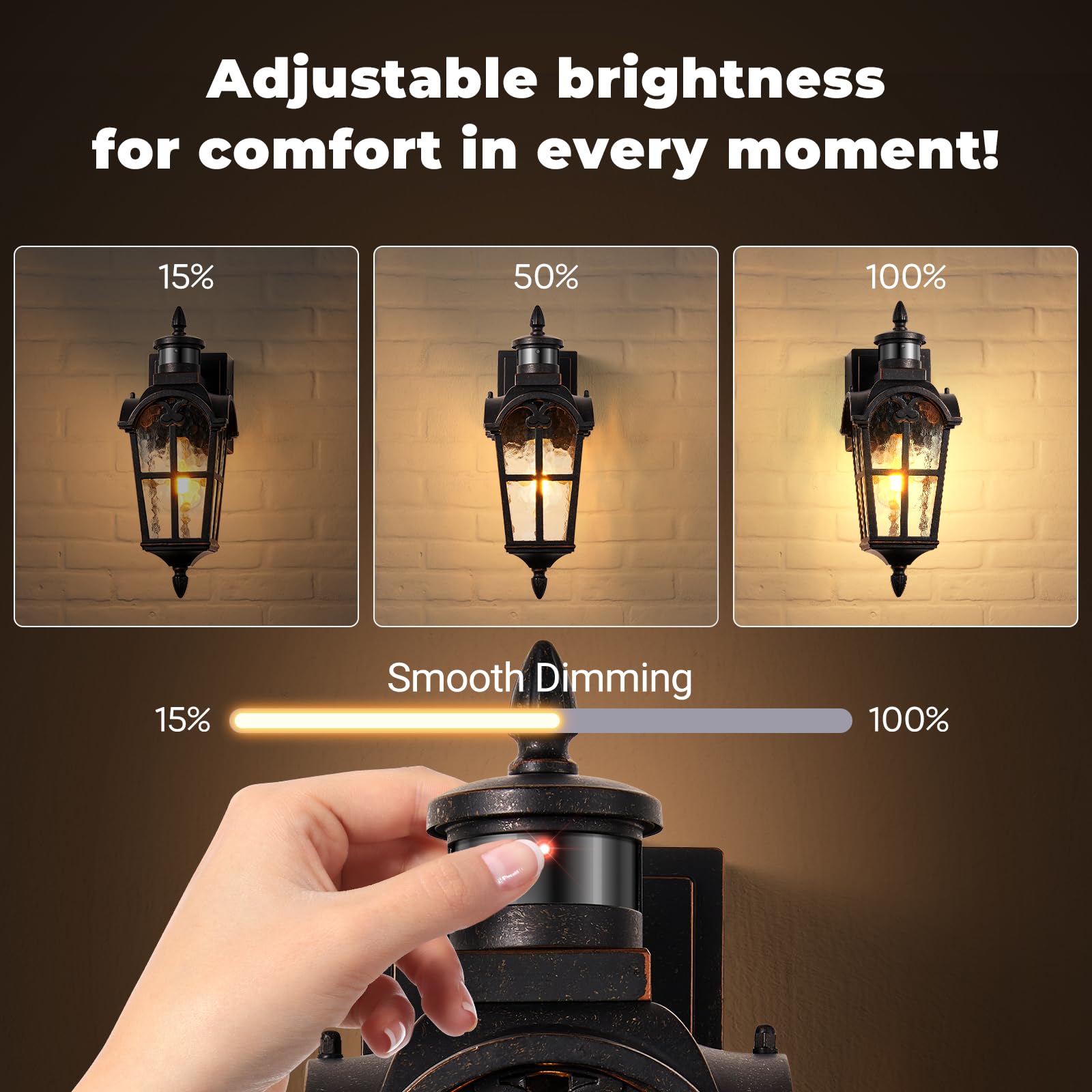 Opaxis 16.4 Motion Sensor Outdoor Lights With Gfci Outlet  2-Pack Orb Outdoor Porch Light With Water Ripple Glass  4-Modes Waterproof And Anti-Rust Dusk To Dawn Outdoor Lighting For Garage Patio