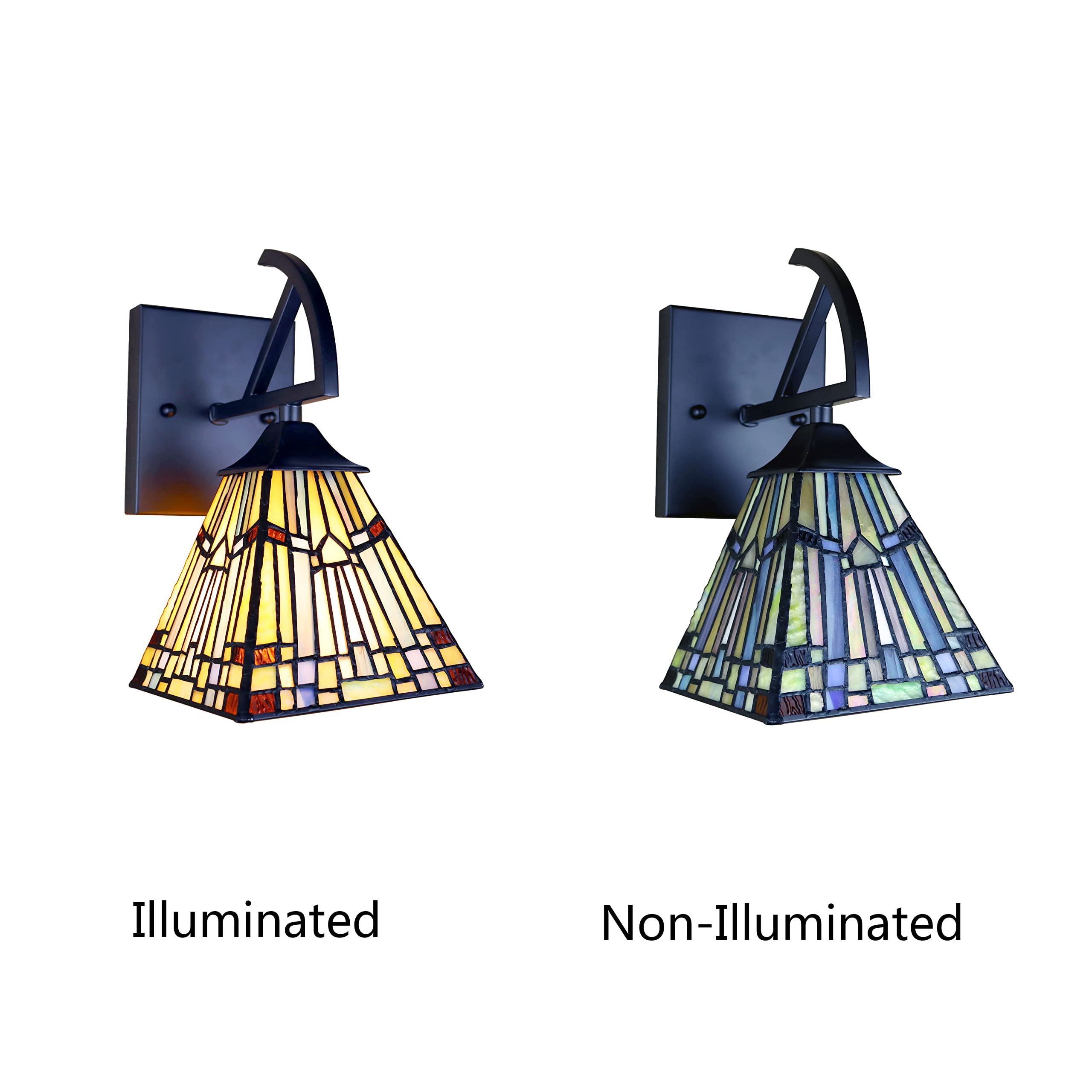Chloe Lighting Kinsey Mission Wall Sconce, 1 Light, Blackish Bronze, Multicolor, 6in Wide, Model CH33293MS06-WS1