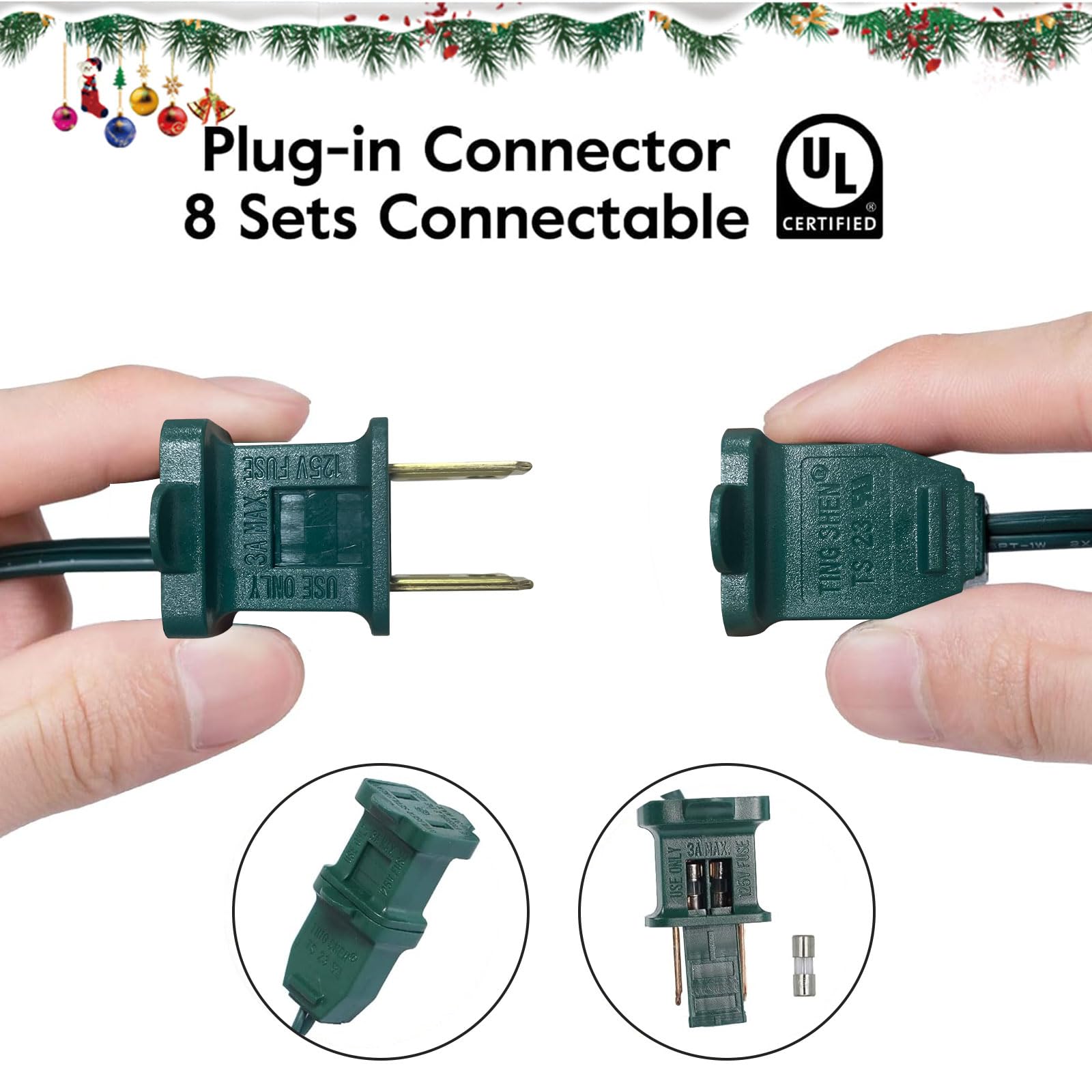 Olixmlya 50Led C6 Christmas Lights 23Ft C6 Led Christmas Lights C6 Christmas String Lights Connectable Plug-In For Indoor Outdoo