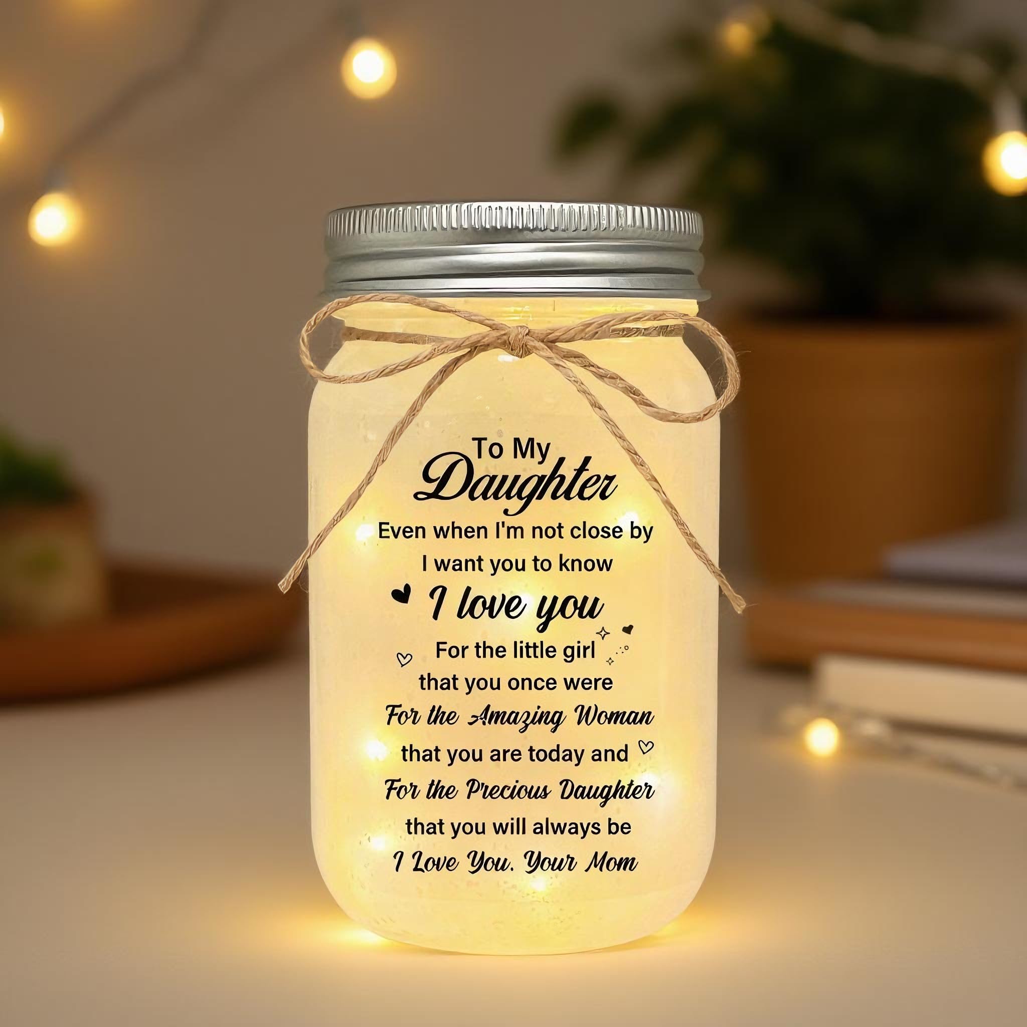 Le Xiaoxi Daughter Gifts From Mom  To My Daughter Mason Jar Night Lights  Christmas Mother S Day Birthday Gift For Daughter  18Th Birthday Gifts