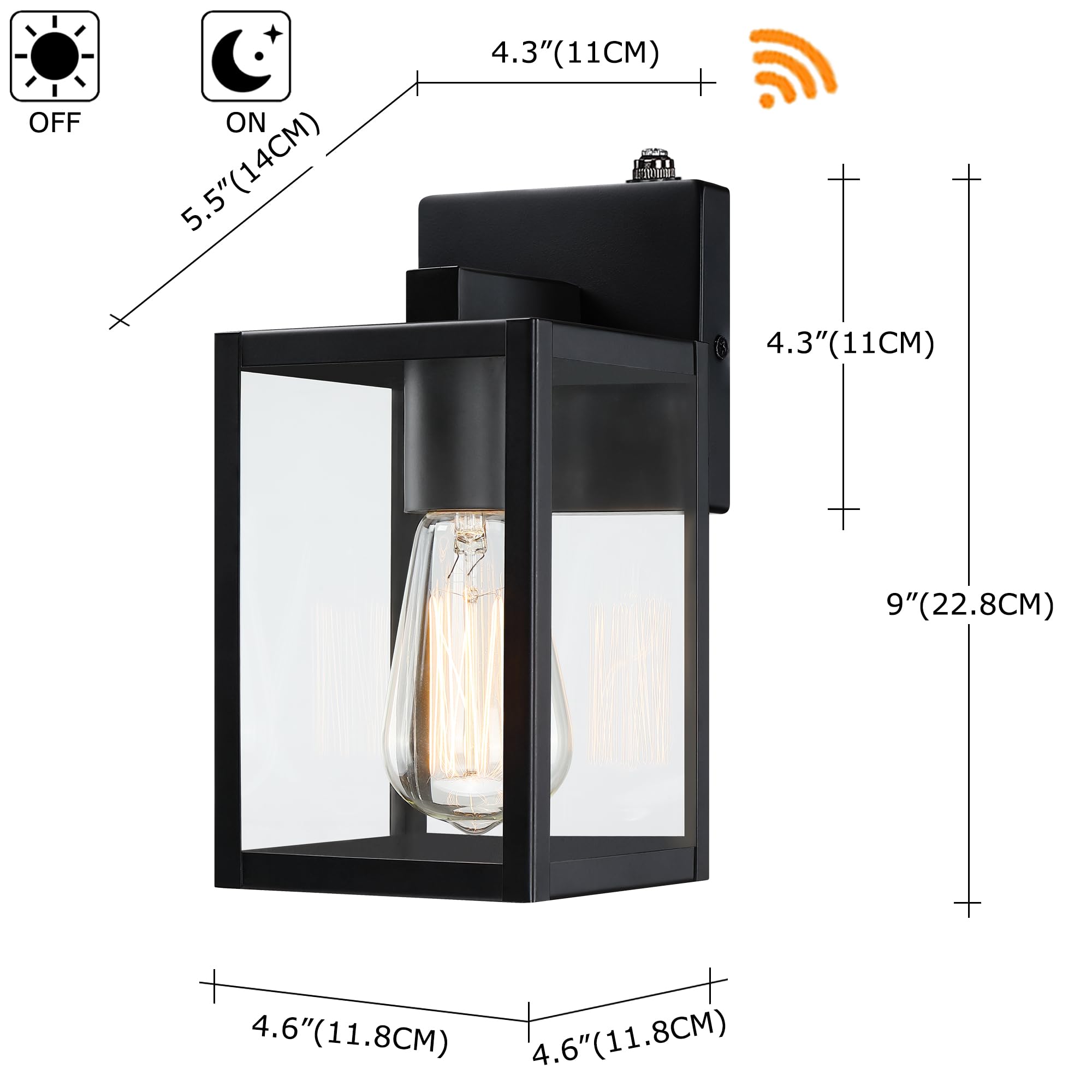 10 Inch Outdoor Wall Light Dusk To Dawn 2 Pack Outdoor Lanterns For Porch Small Outdoor Sconce Lights With Sensor Photocell Wall Lantern For Porch Patio Garage Outdoor Lighting