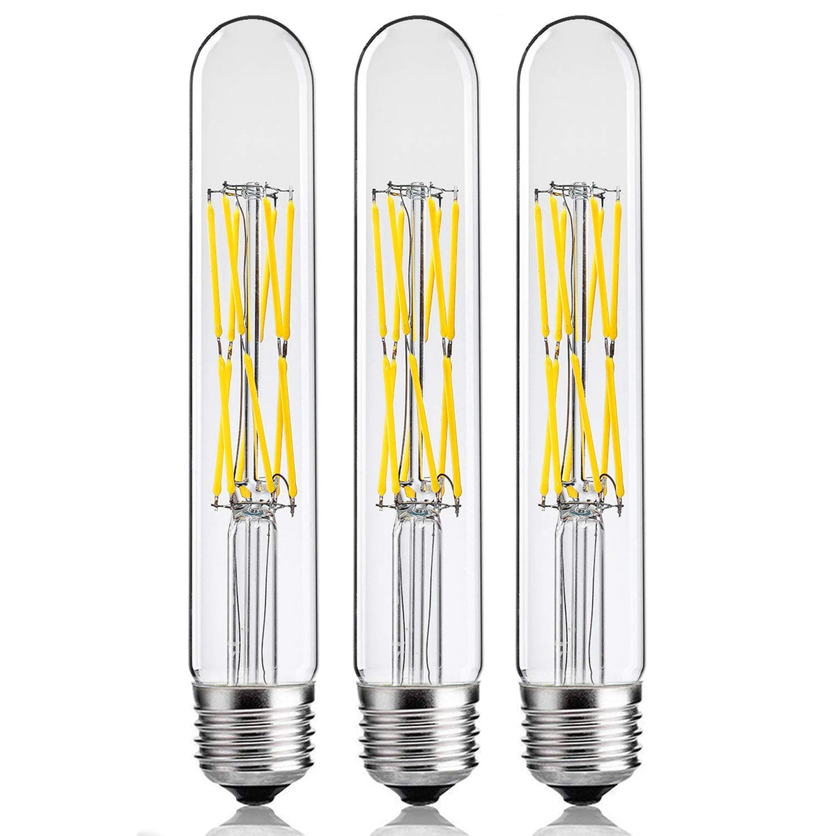 Leools 12W Dimmable Edison Led Tubular Bulb T10/T30,E26 Medium Base Filament Lamp 100 Watt Equivalent 4000K Daylight Glow,Vintag