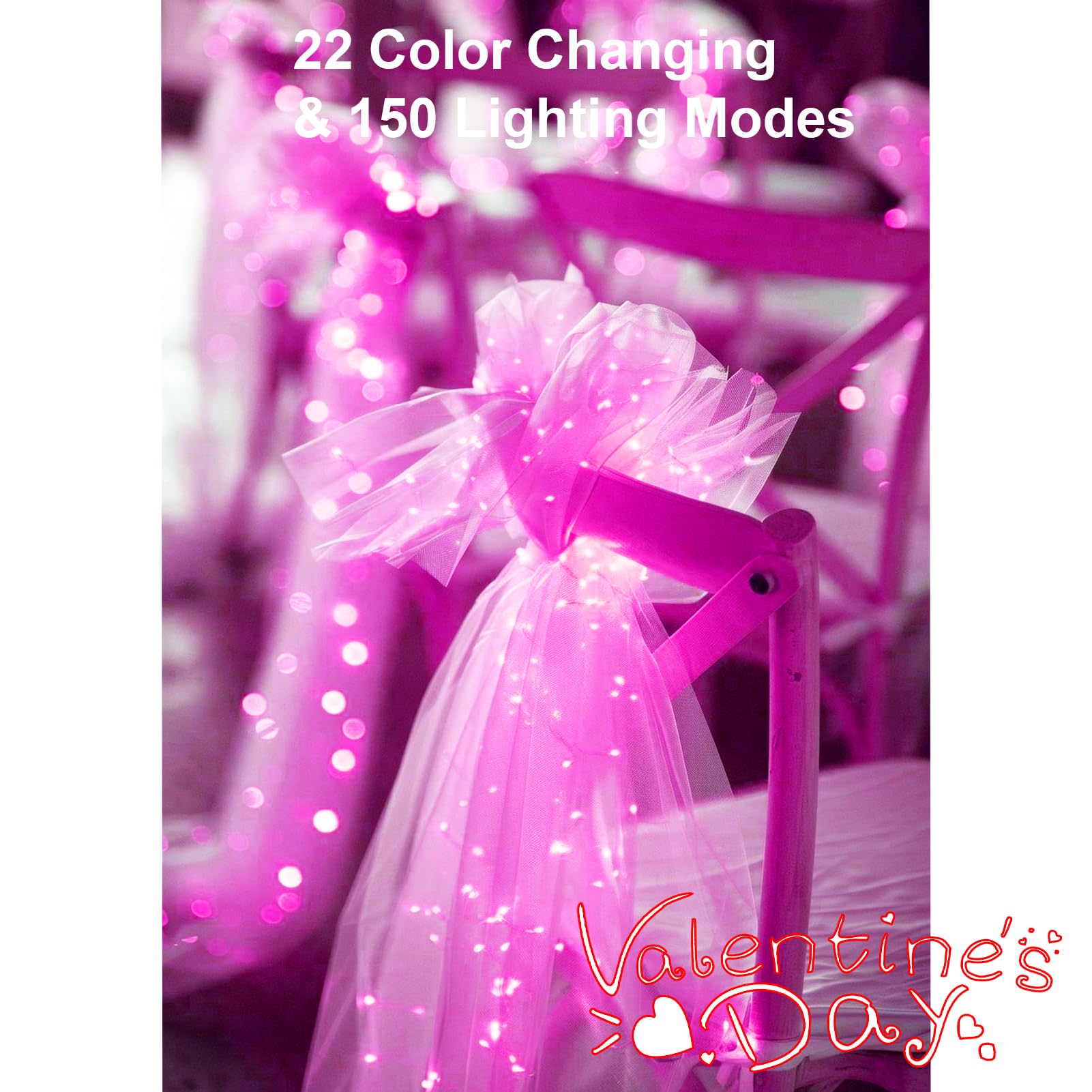 echosari Fairy Lights Battery Operated, RGB Color Changing & Warm White 33Ft 100 LED Twinkle Lights with Remote Timer 150 Scene