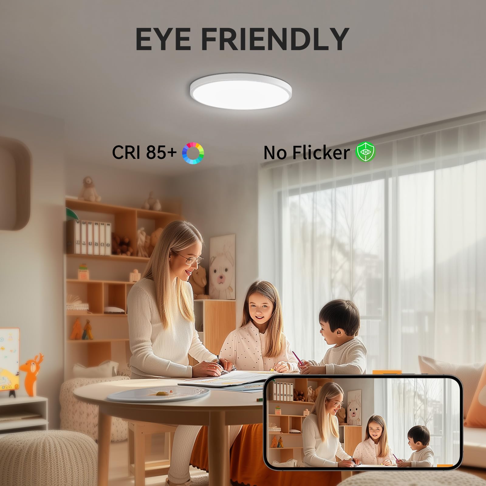 Modern Led Flush Mount Ceiling Light, 9Inch High Bright 2800Lm, Super Slim Led Ceiling Light Fixture, Ceiling Light For Bedroom,