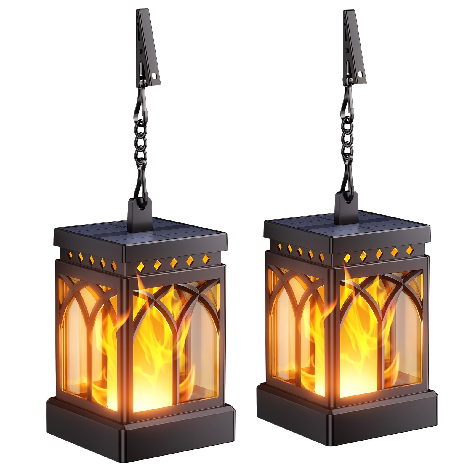 Kooper Solar Lanterns Outdoor Waterproof  Two Modes Hanging Solar Lantern Lights For Outside  Auto On/Off Lanterns Decorative Outdoor For Garden Table Yard Path Tree Patio Lawn Decor  Gifts  2 Pack