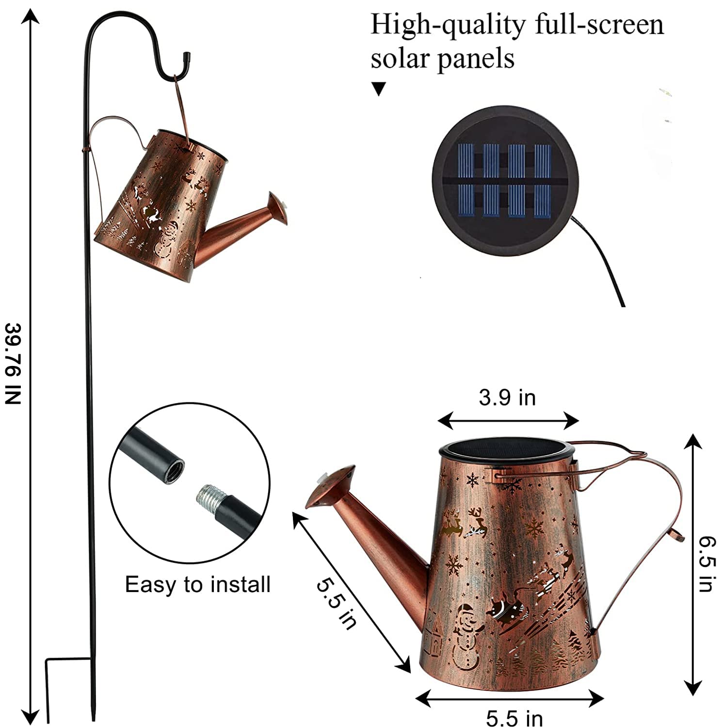 Solar Lights Outdoor Garden Decorations,Watering Can Landscape Light Large Hanging Waterfall Lantern,Outside Waterproof Patio De