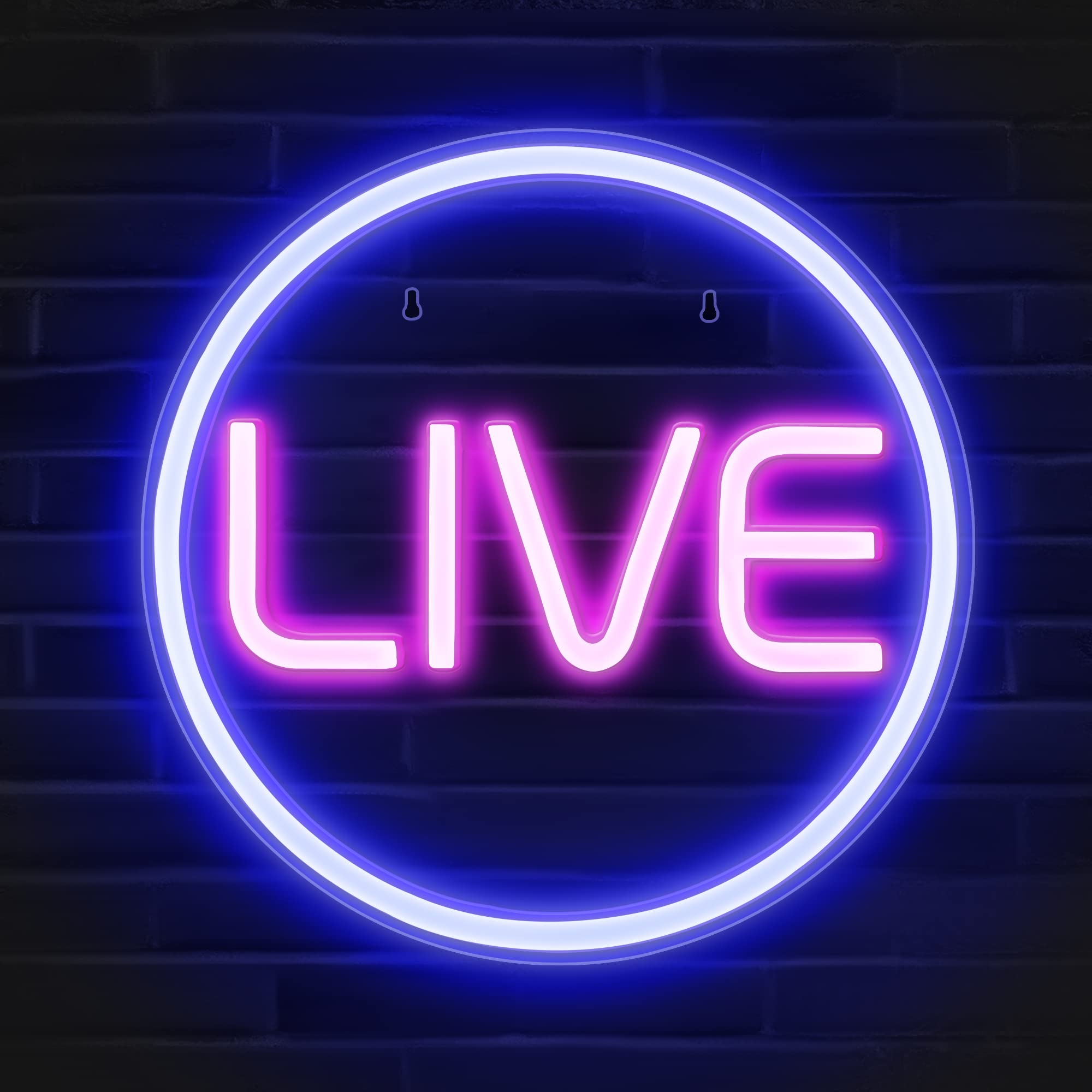 Lumoonosity Live Neon Sign - Blue & Pink LED Light for Streamers - 12.6 inches - Model NS-LIVE