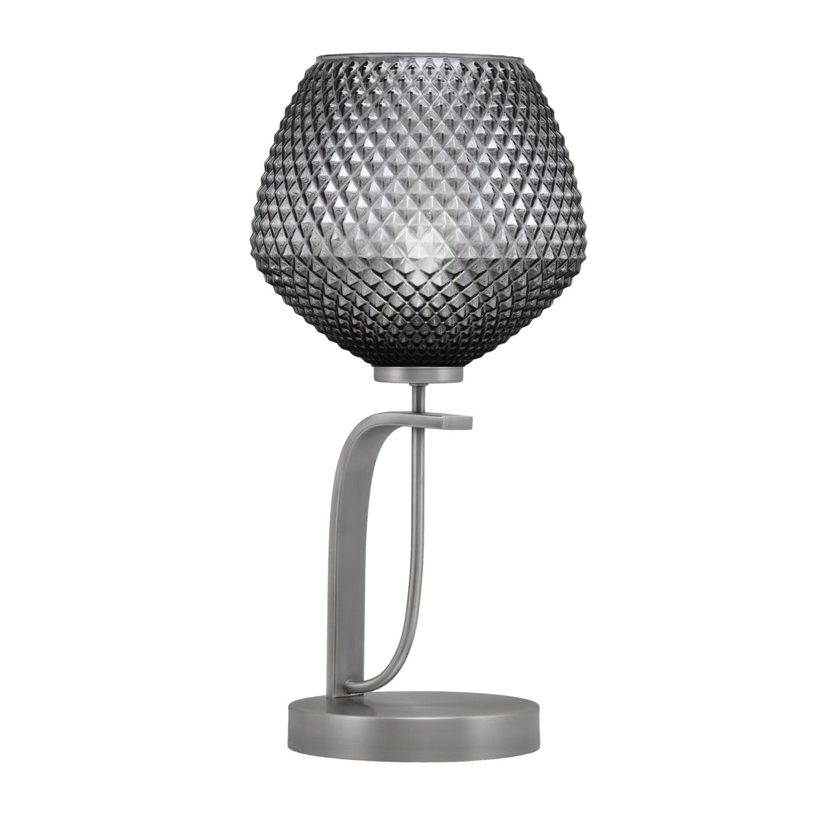 Toltec Lighting Cavella Accent Lamp, Graphite Finish, 9&quot; Smoke Textured Glass