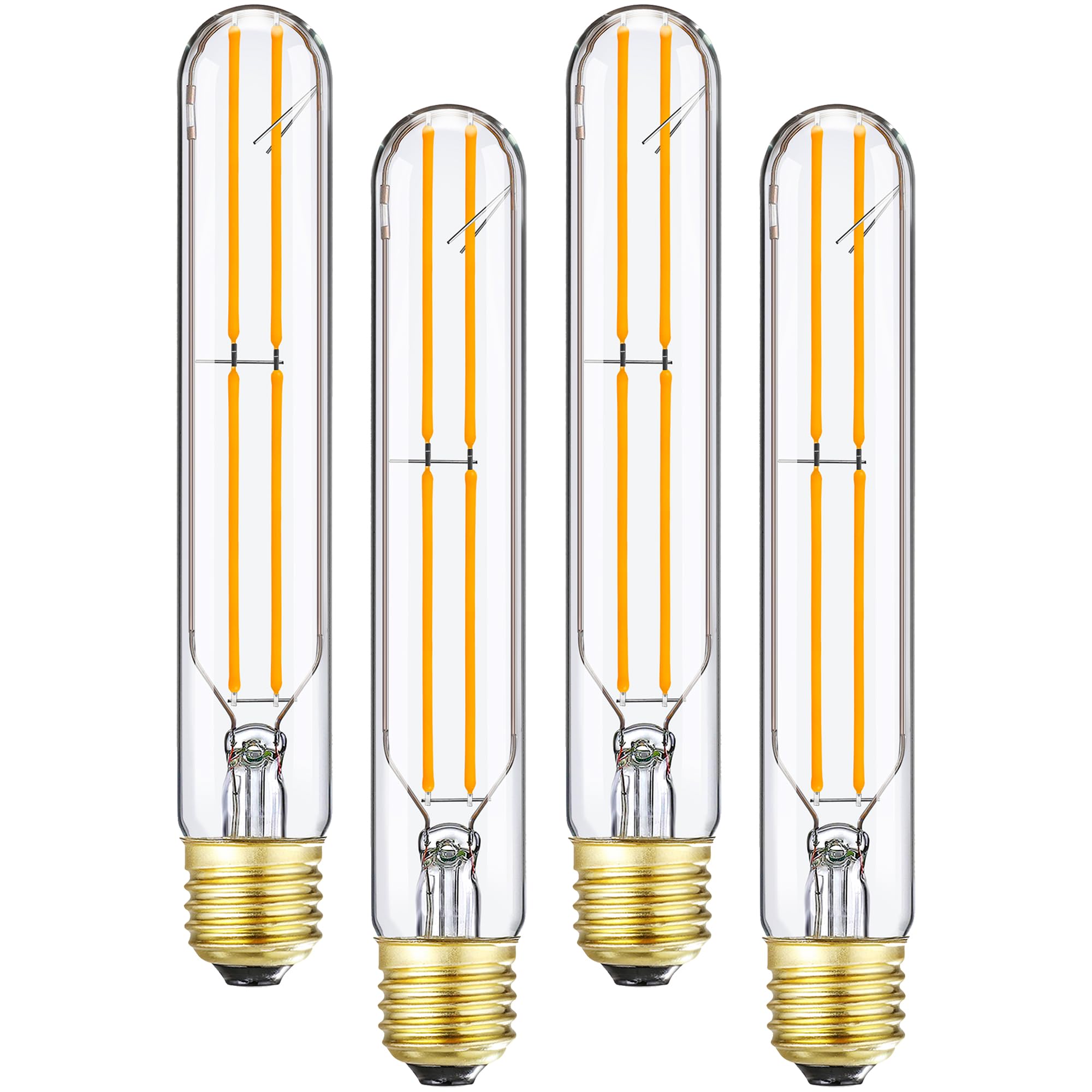 Lvye T10 Tubular Bulbs,E26 Dimmable Led Light Bulbs 6W Equal 60 Watt,2700K Warm White,Long Edison Led Bulb,600Lm,T10 Clear Glass
