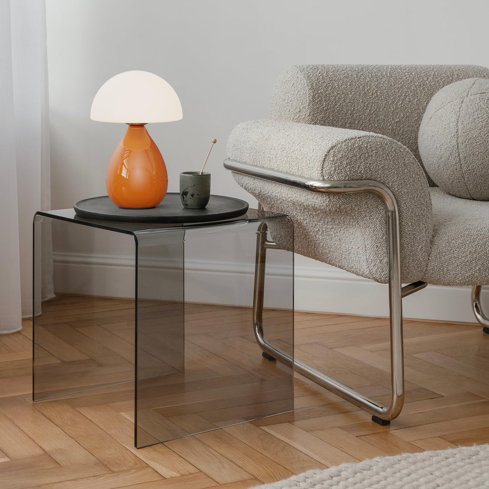 Mushroom Lamp  Vintage Small Table Lamp For Bedroom  Ice   Ceramic Led Night Light For Kids  Mid Century Modern Bedside Lamp For Nightstand  Living Room  Home Decor Gift Ideas For Women  Orange