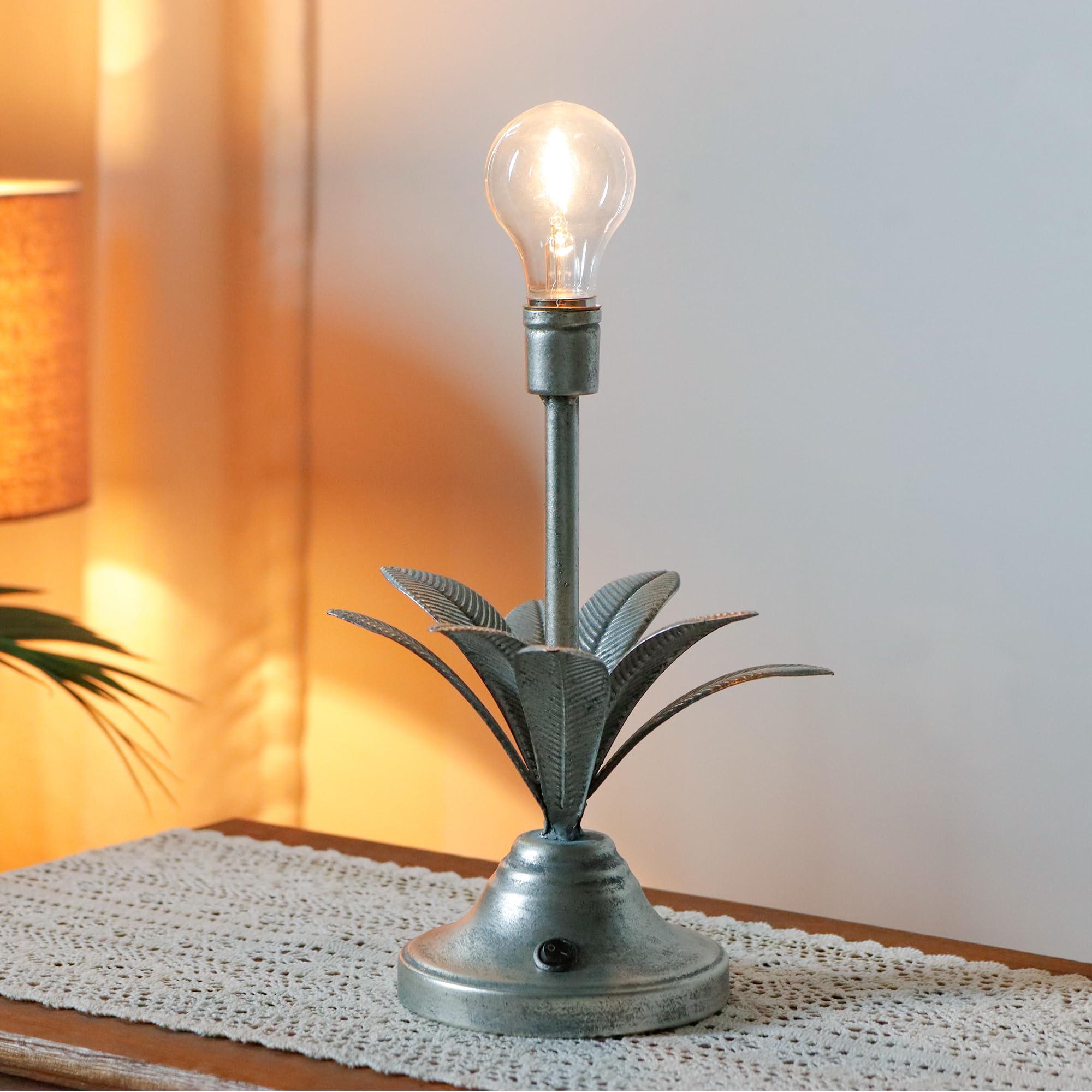 Jhy Design Battery Operated Lamp 13''H Vintage Decorative Cordless Lamp With Led Bulb Small Table Lamp For Bedroom Living Room B